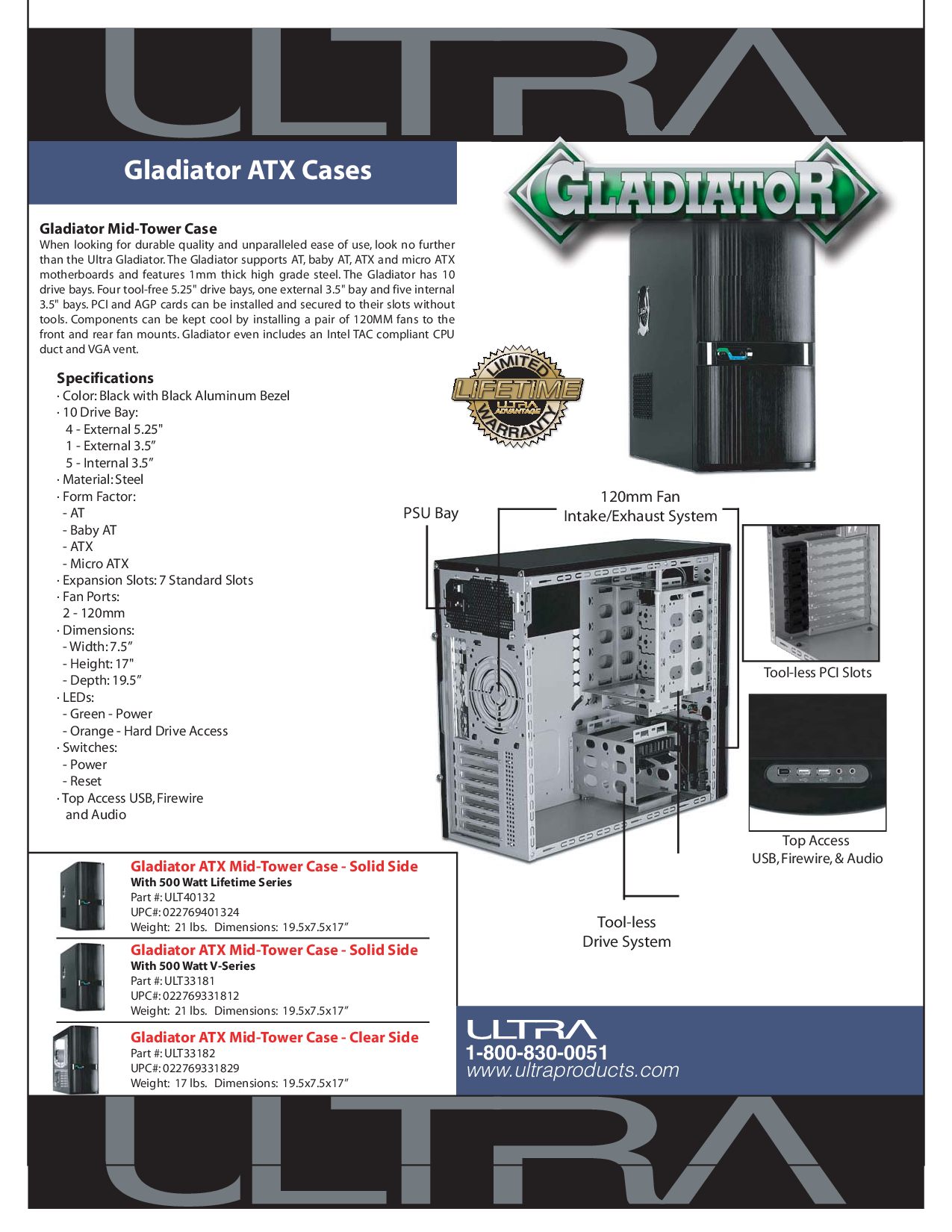 Ultra Products Gladiator User Manual