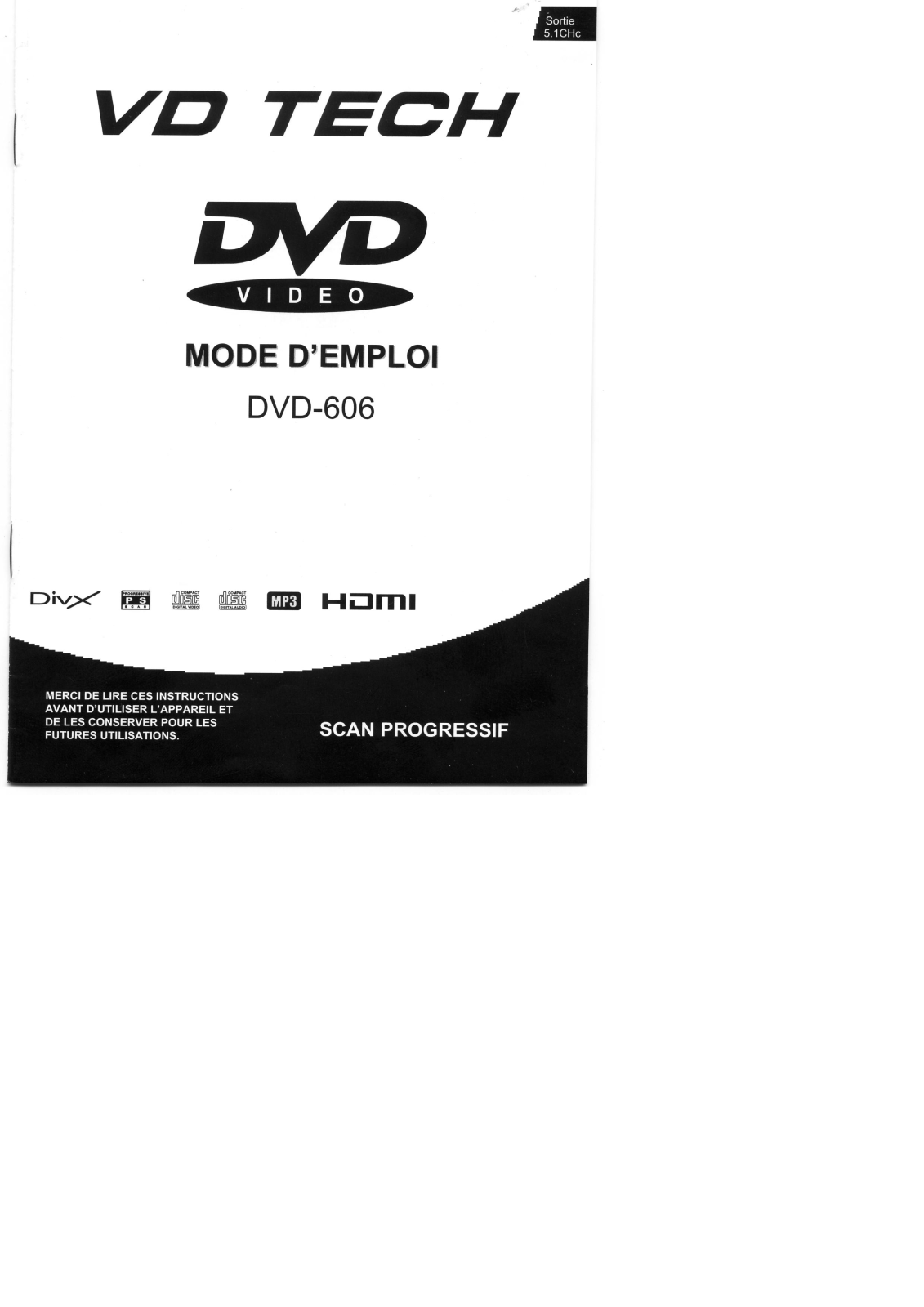 VD TECH DVD-606 User Manual