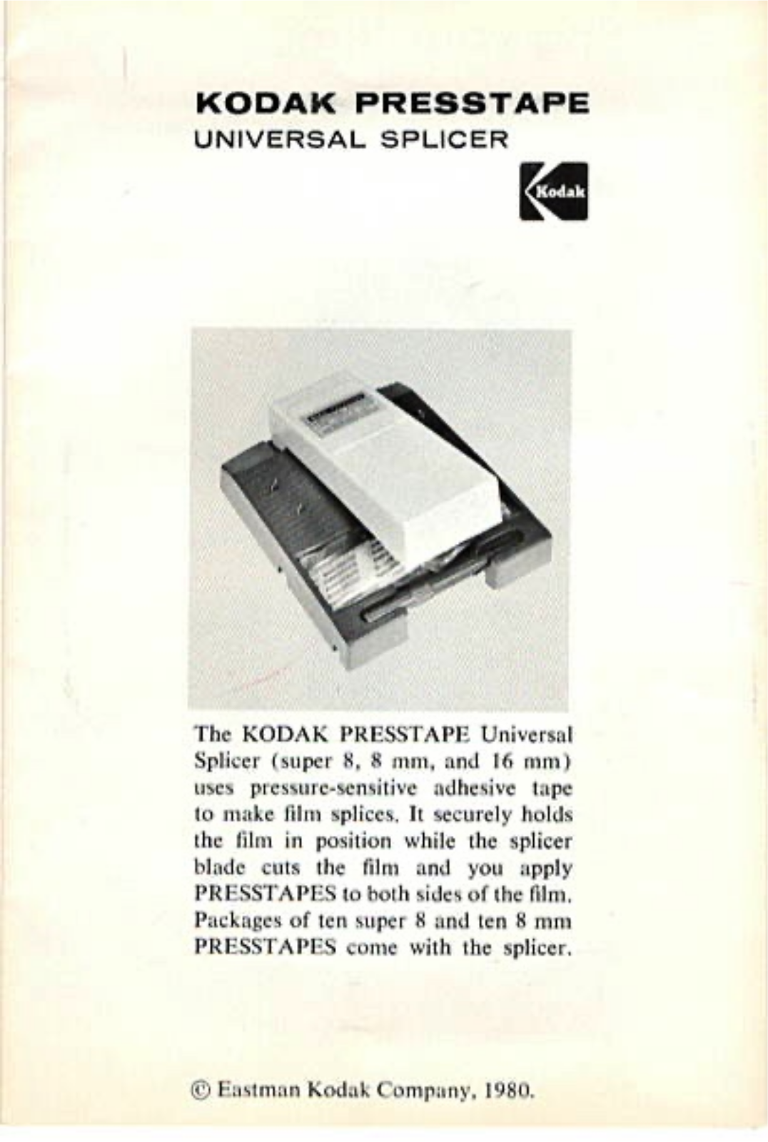 Kodak Presstape User Manual