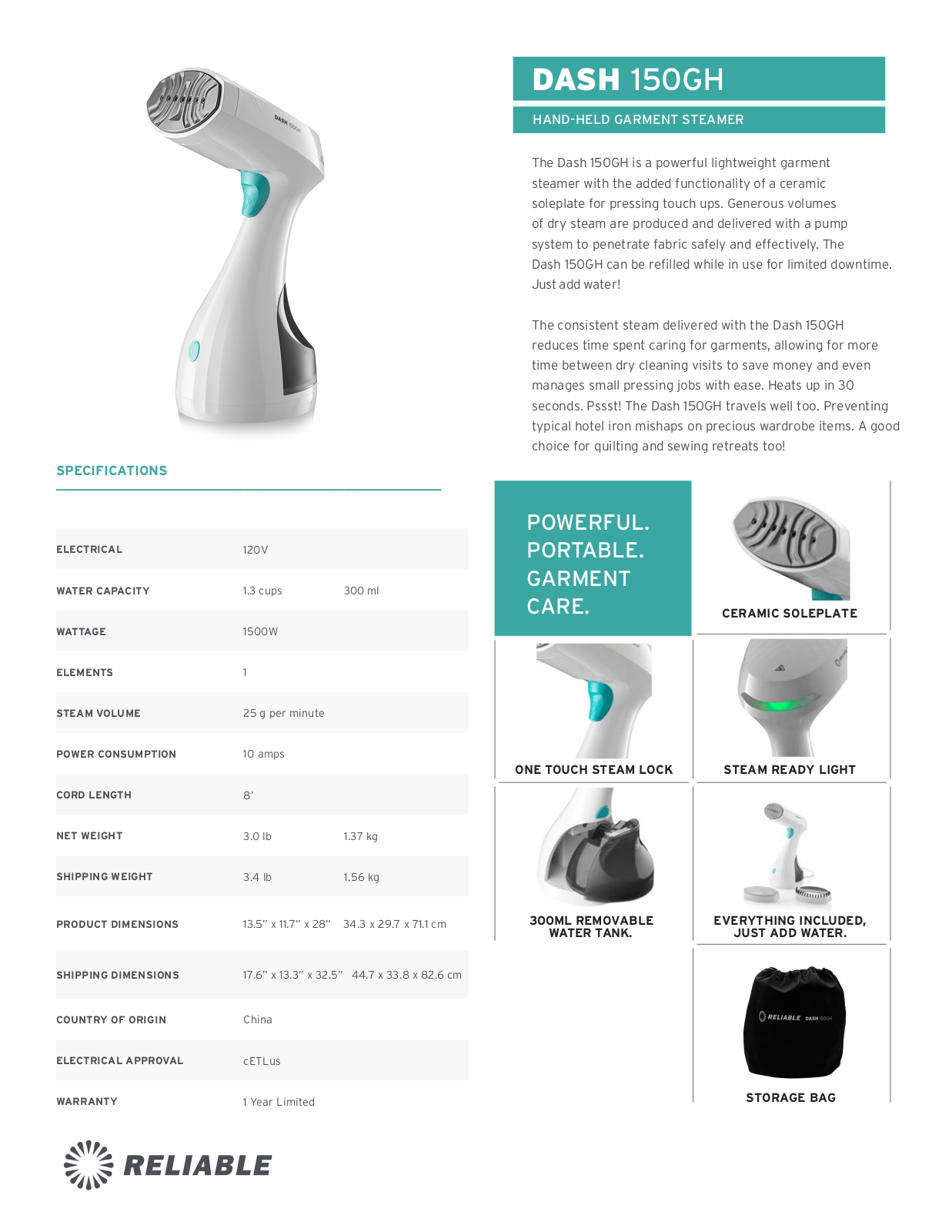 Reliable Corporation QBFH1018 Specifications - ManualMachine.com