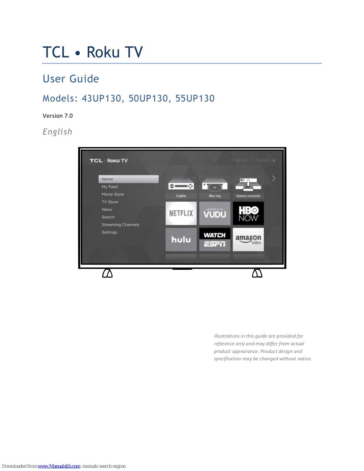 TCL 50UP130, 43UP130, 55UP130, 55US5800, 65US5800 User Manual