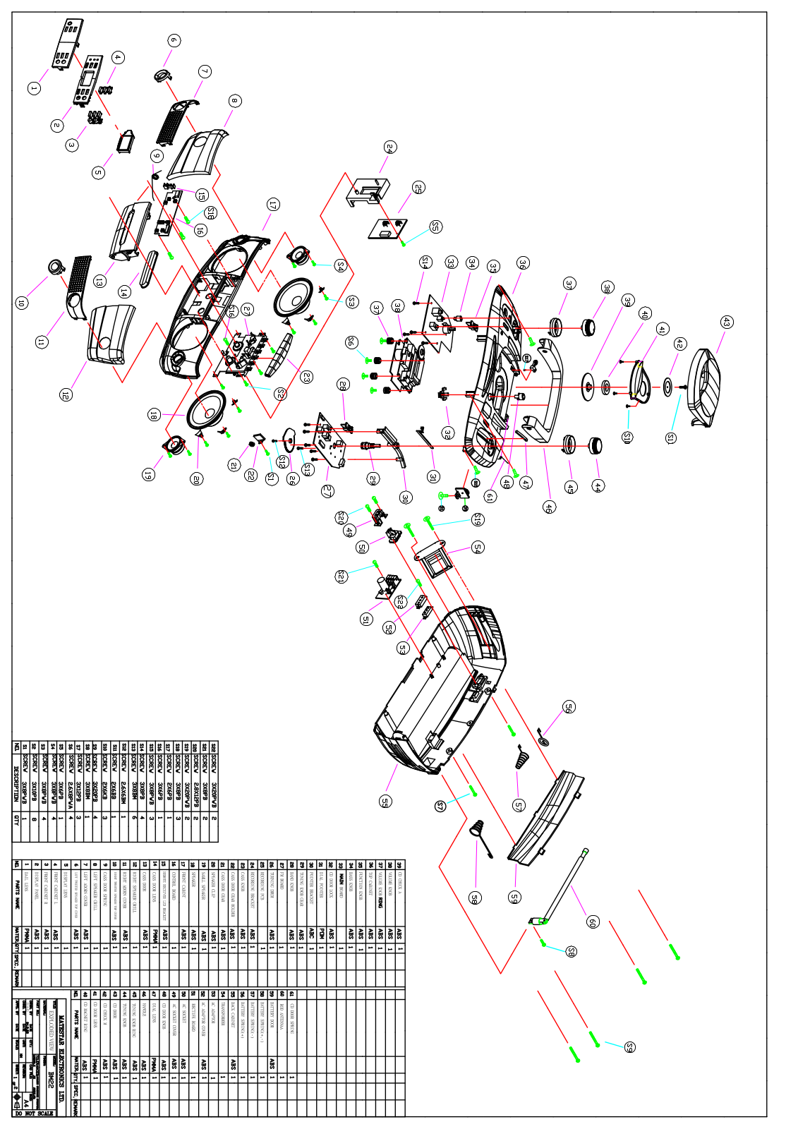 Vitek BM22 exploded view