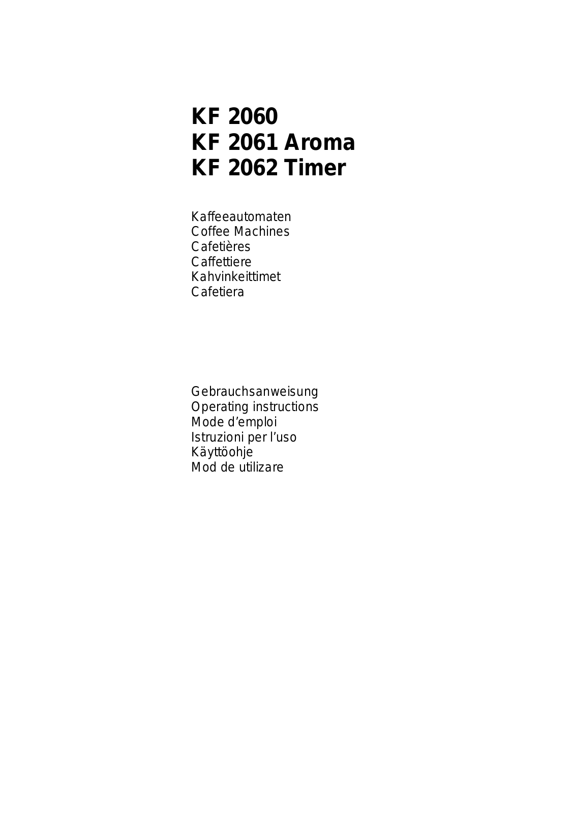 AEG KF2062, KF2061 User Manual