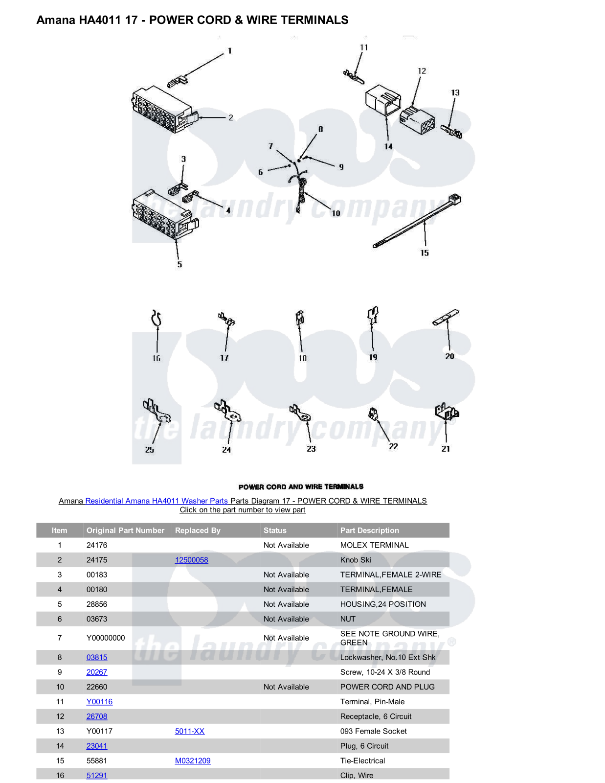 Amana HA4011 Parts Diagram