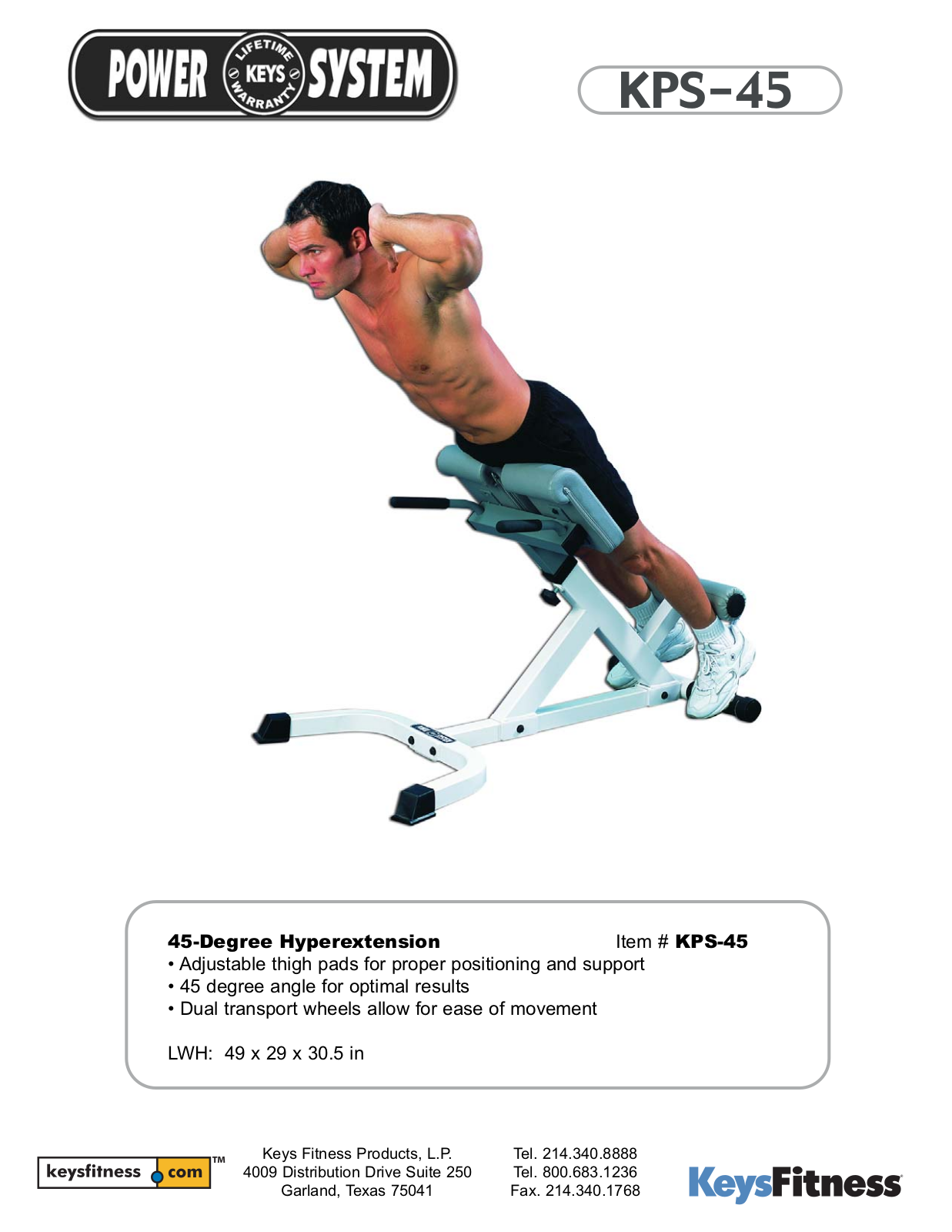 Keys Fitness KPS-45 User Manual