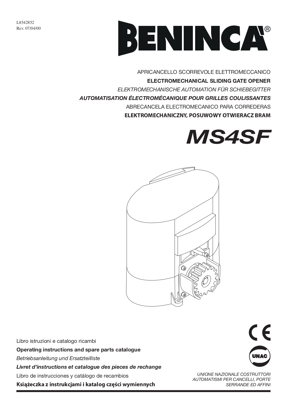 Beninca MS4SF User Manual