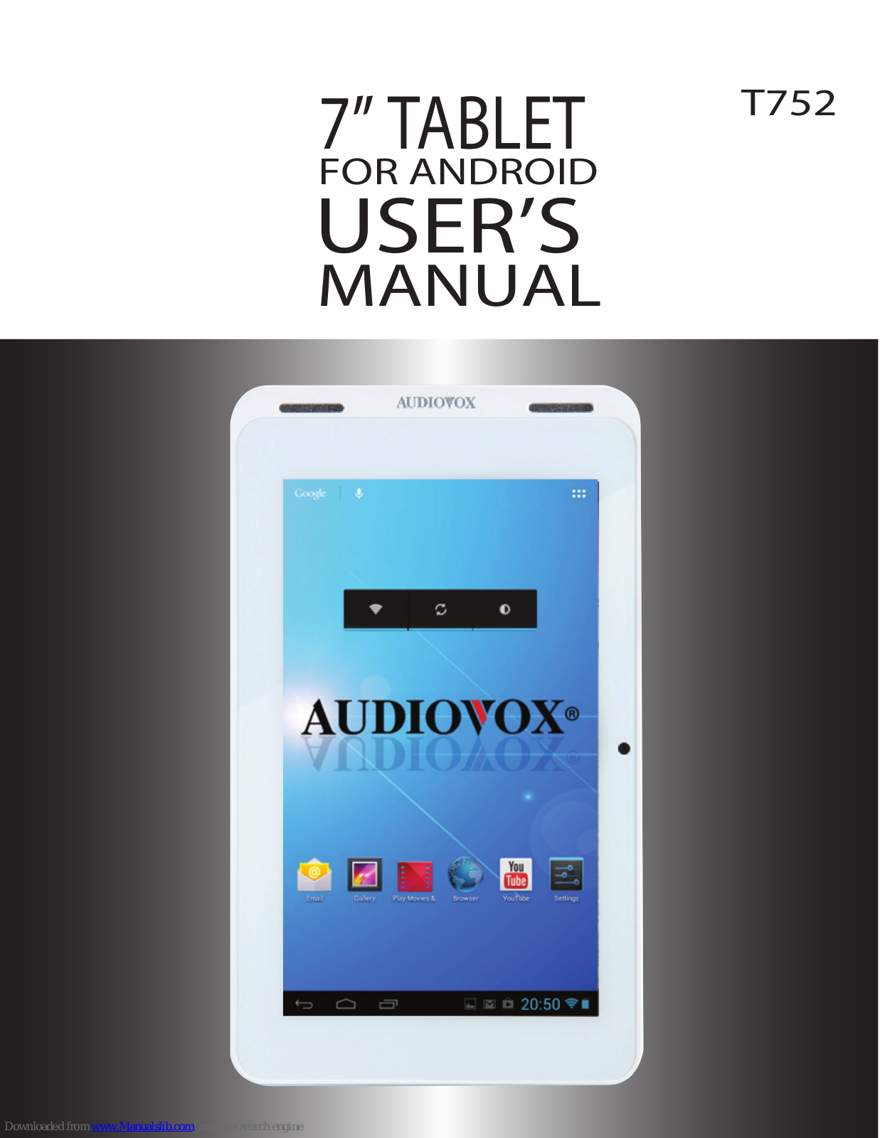 Audiovox T752, T852 User Manual