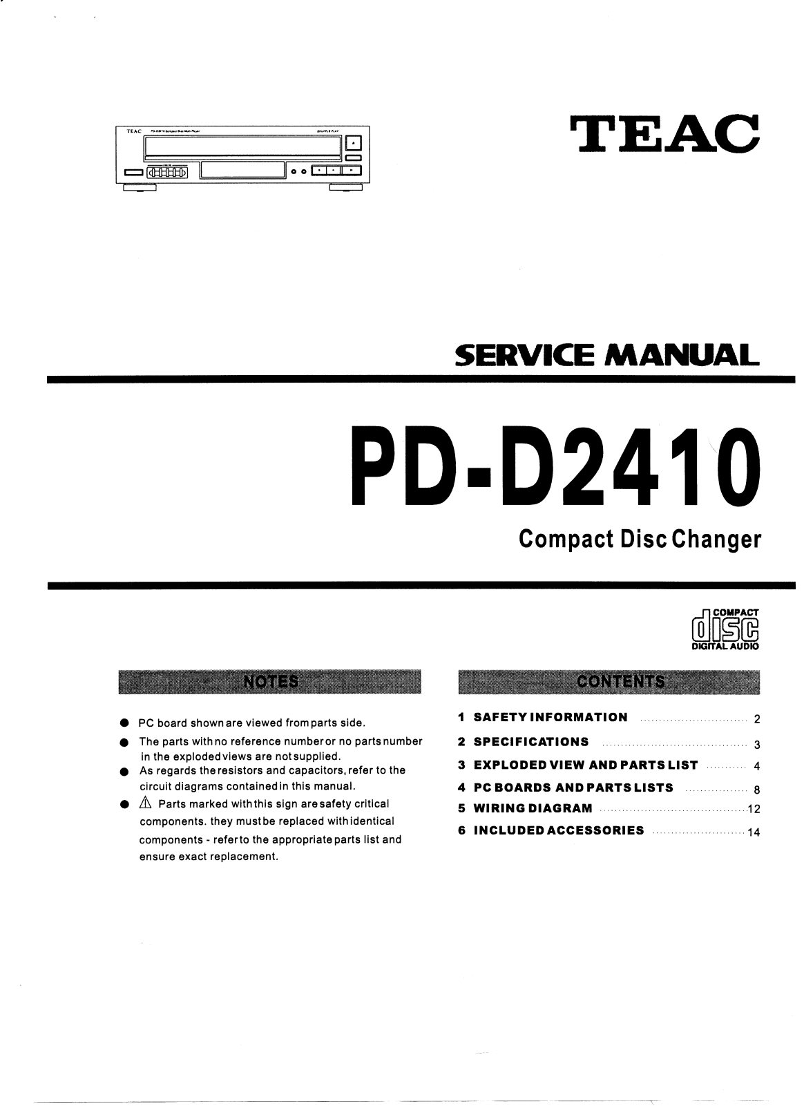 TEAC PDD-2410 Service manual