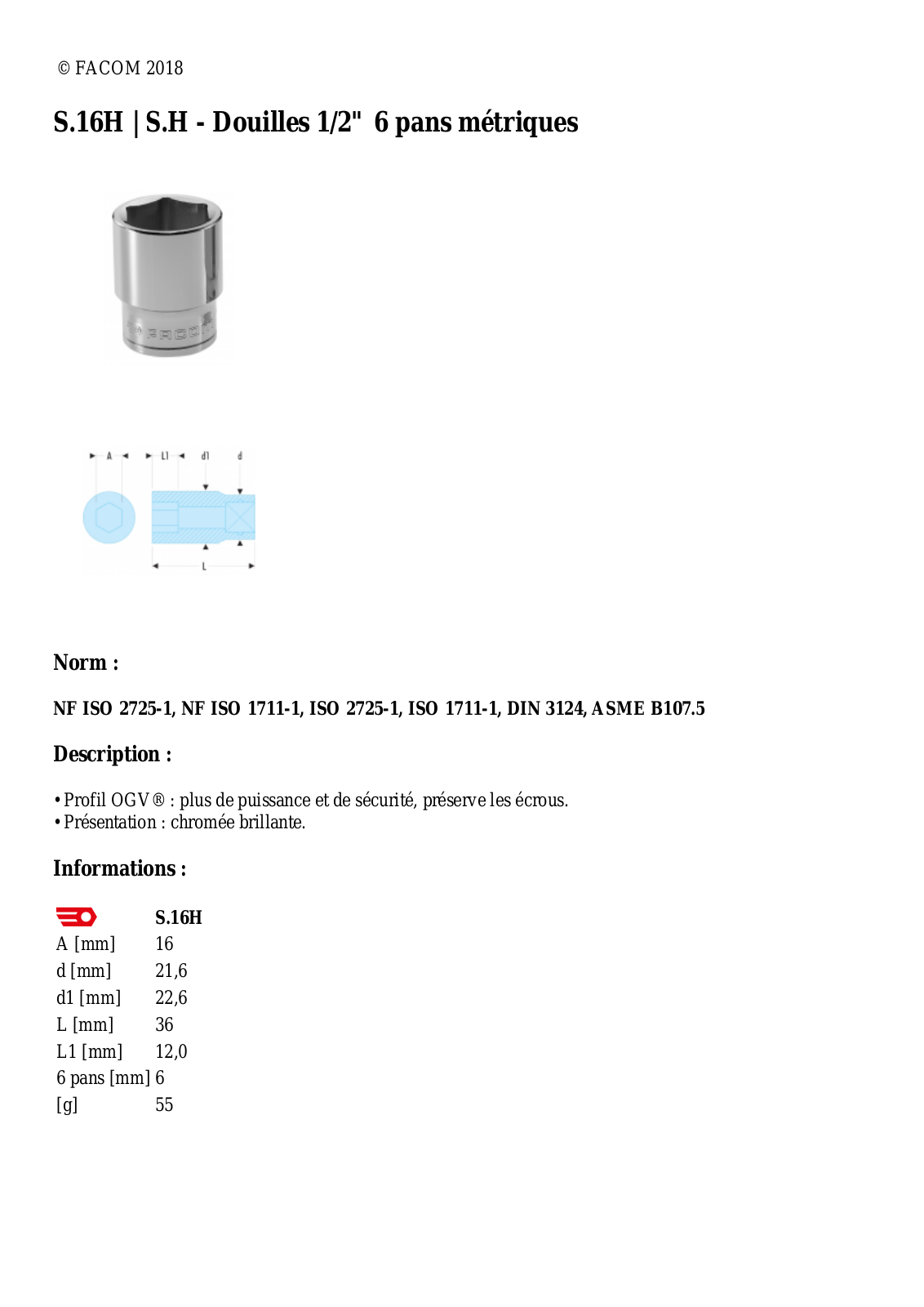 Facom S.16H Specification - ManualMachine.com