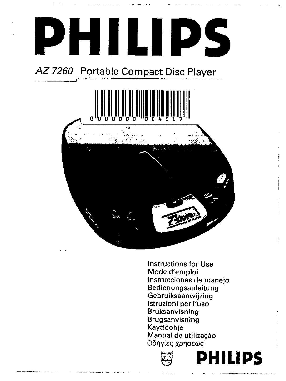 Philips AZ7260 User Manual