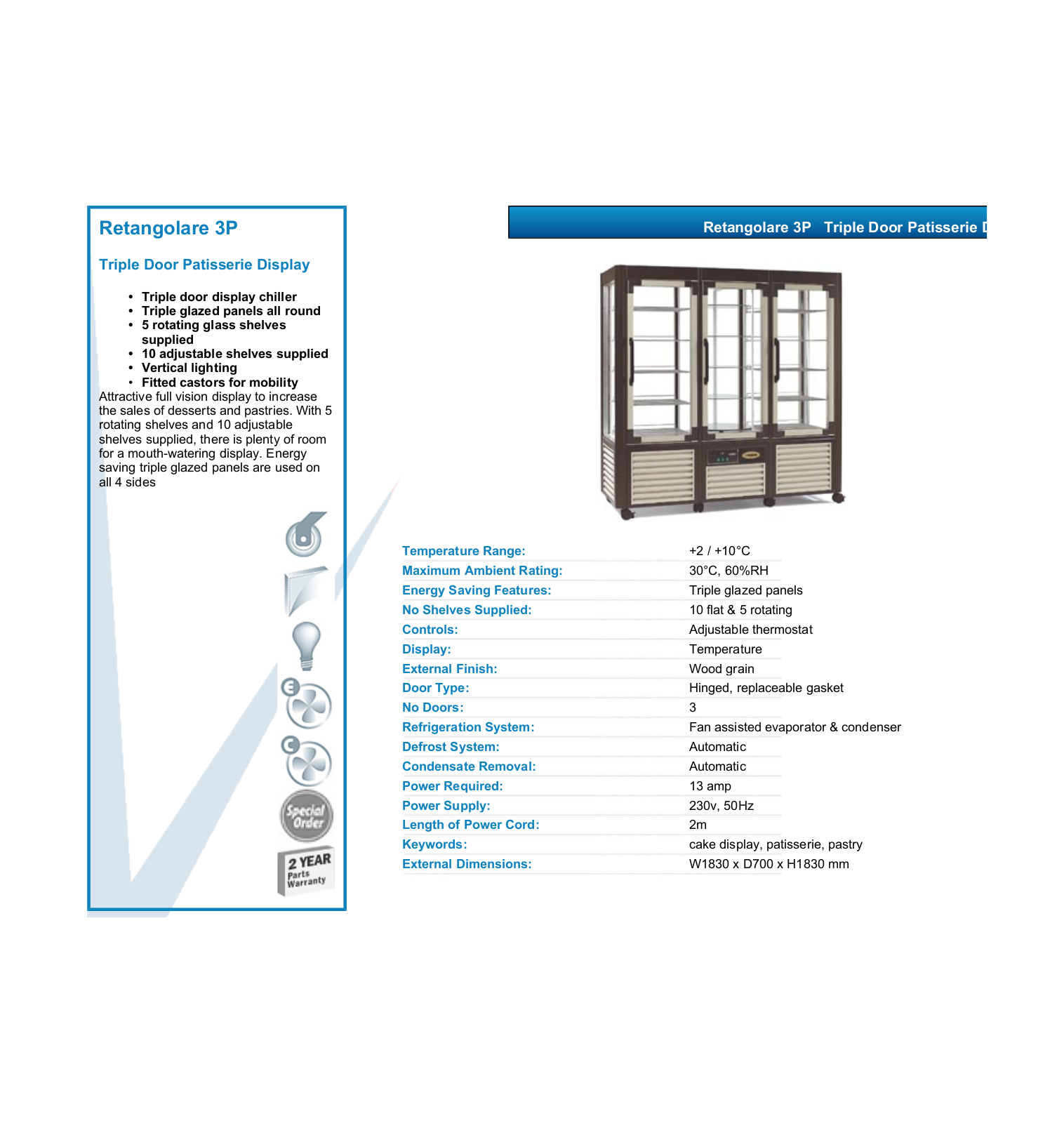 Valera RETANGOLARE 3P DATASHEET