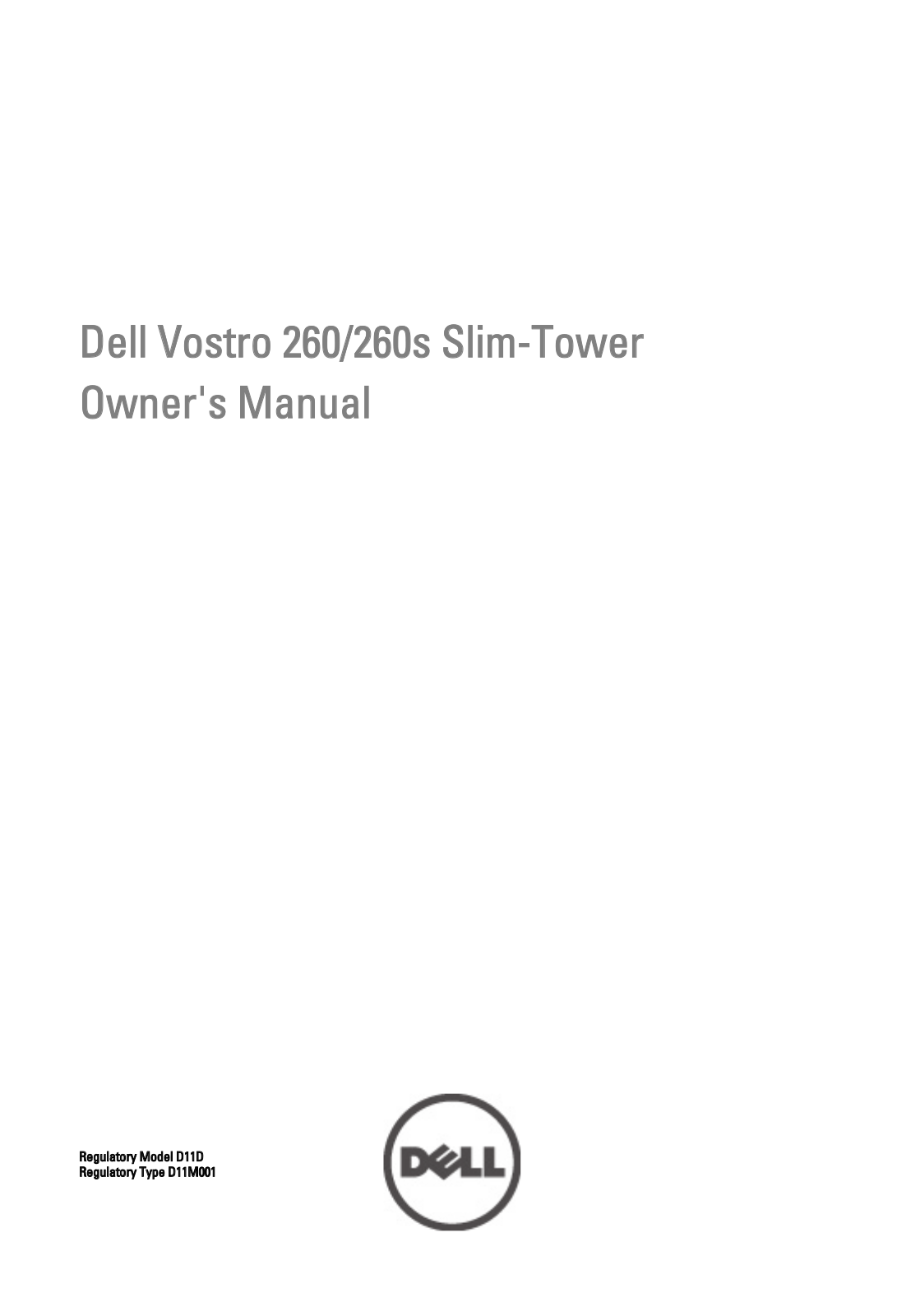 Dell Vostro 260s Slim-Tower Owner's Manual