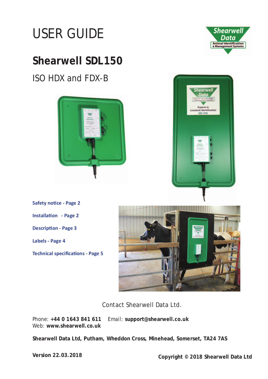 Shearwell Data SDL150 User Manual