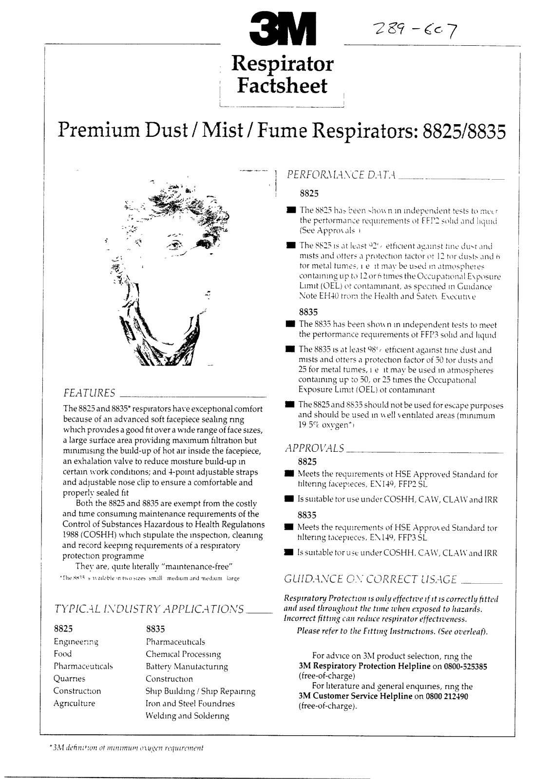 3M 8825, 8835 User Manual