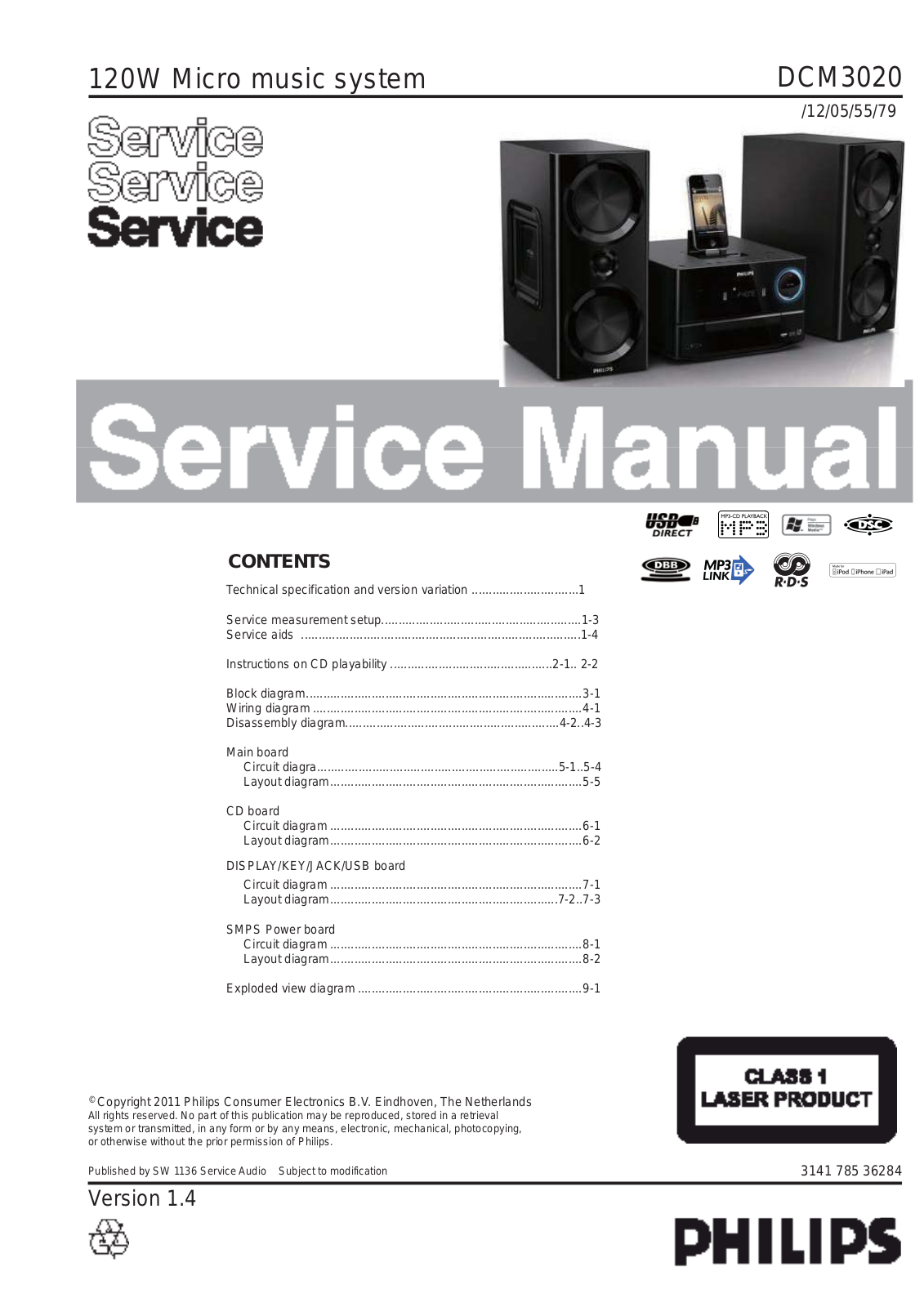 Philips DCM-3020 Service Manual