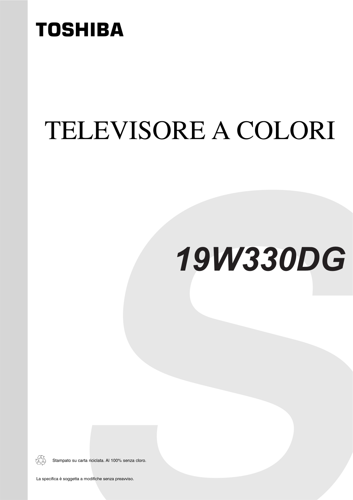 Toshiba 19W330DG Schematic