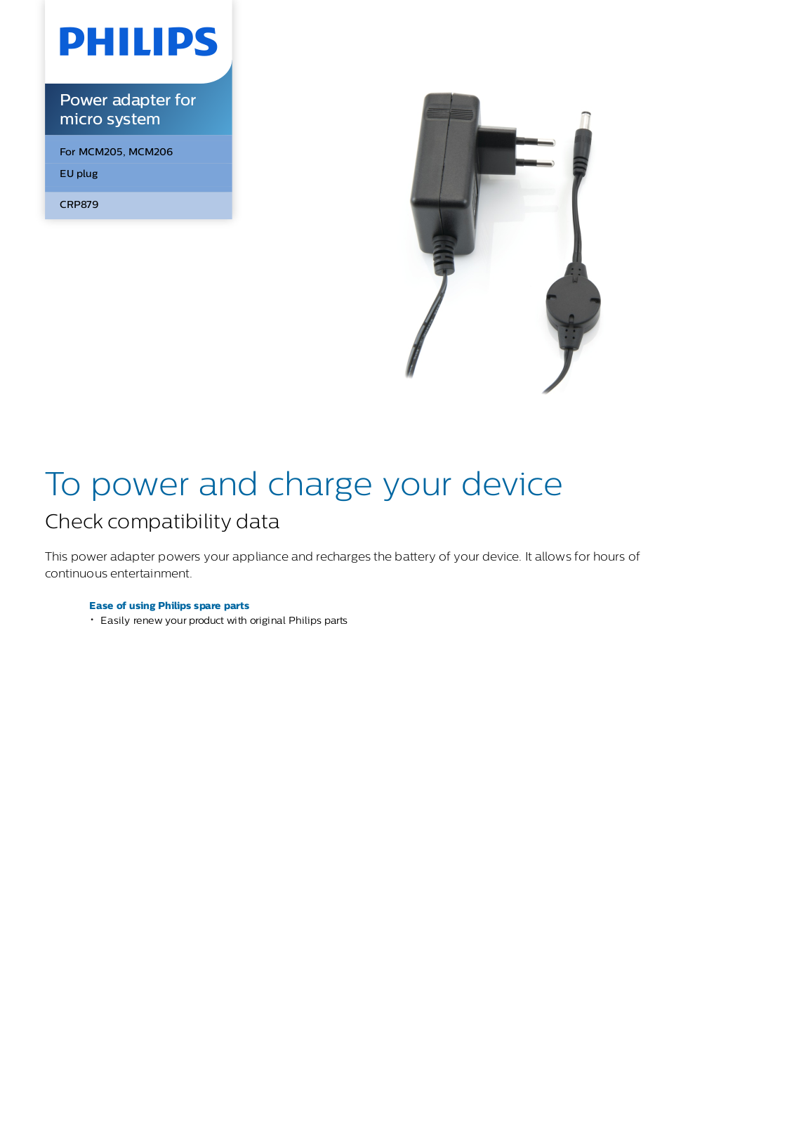 Philips CRP879/01 leaflet - ManualMachine.com