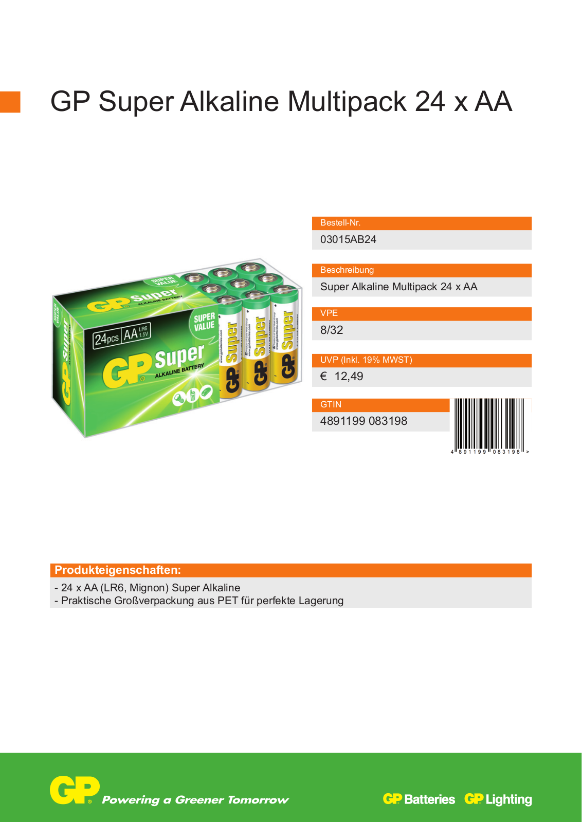 GP Super Alkaline Multipack Service Manual