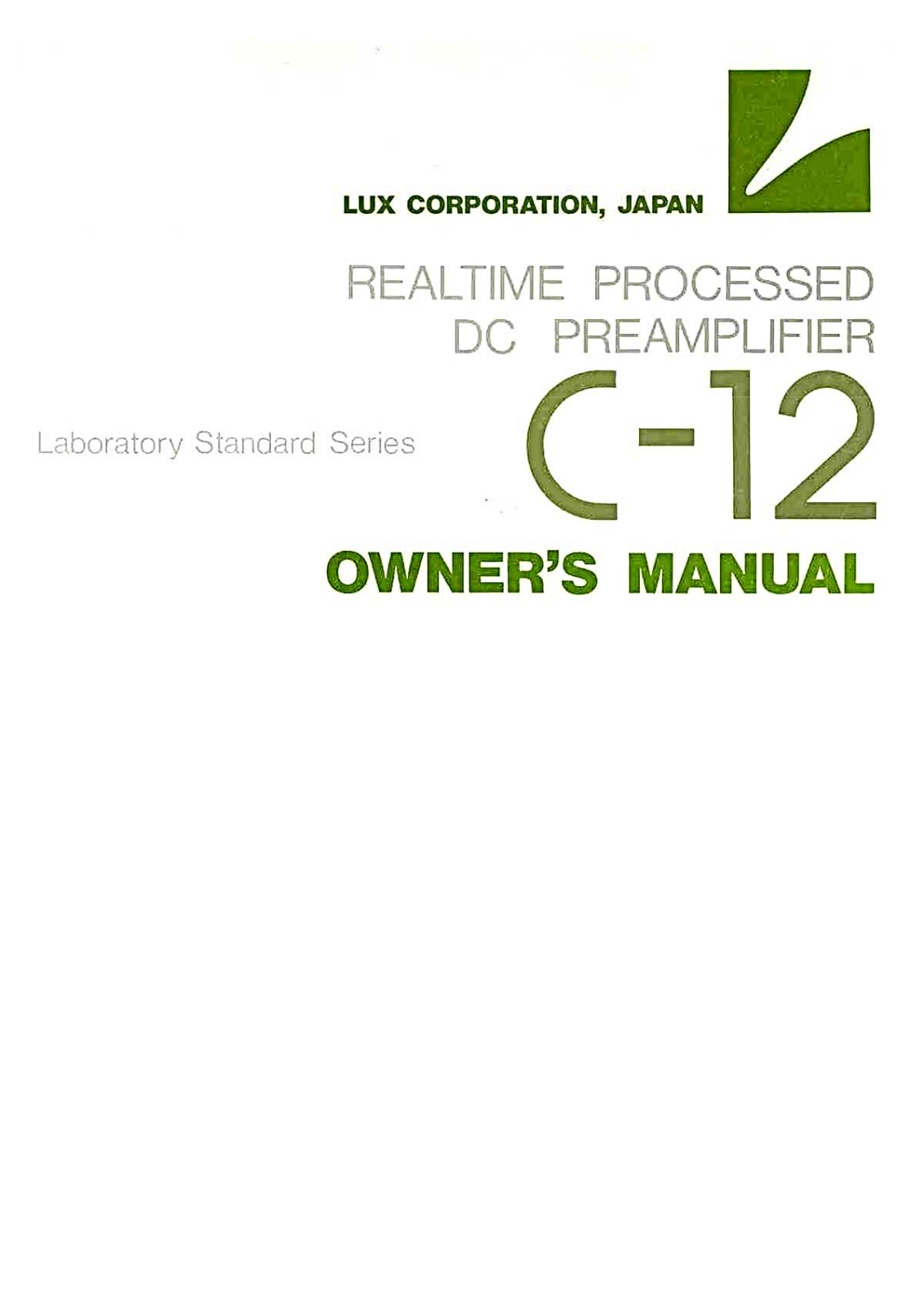 Luxman C-12 Owners Manual