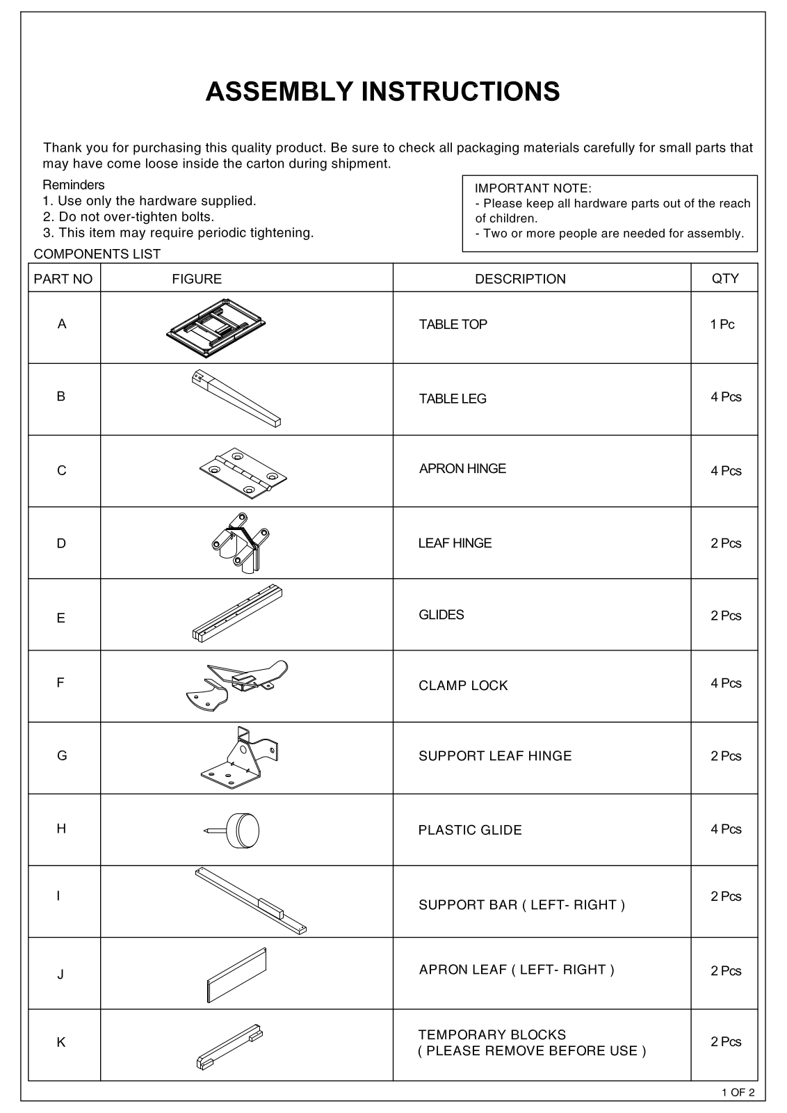Loon Peak W004844860 Installation & Assembly - ManualMachine.com