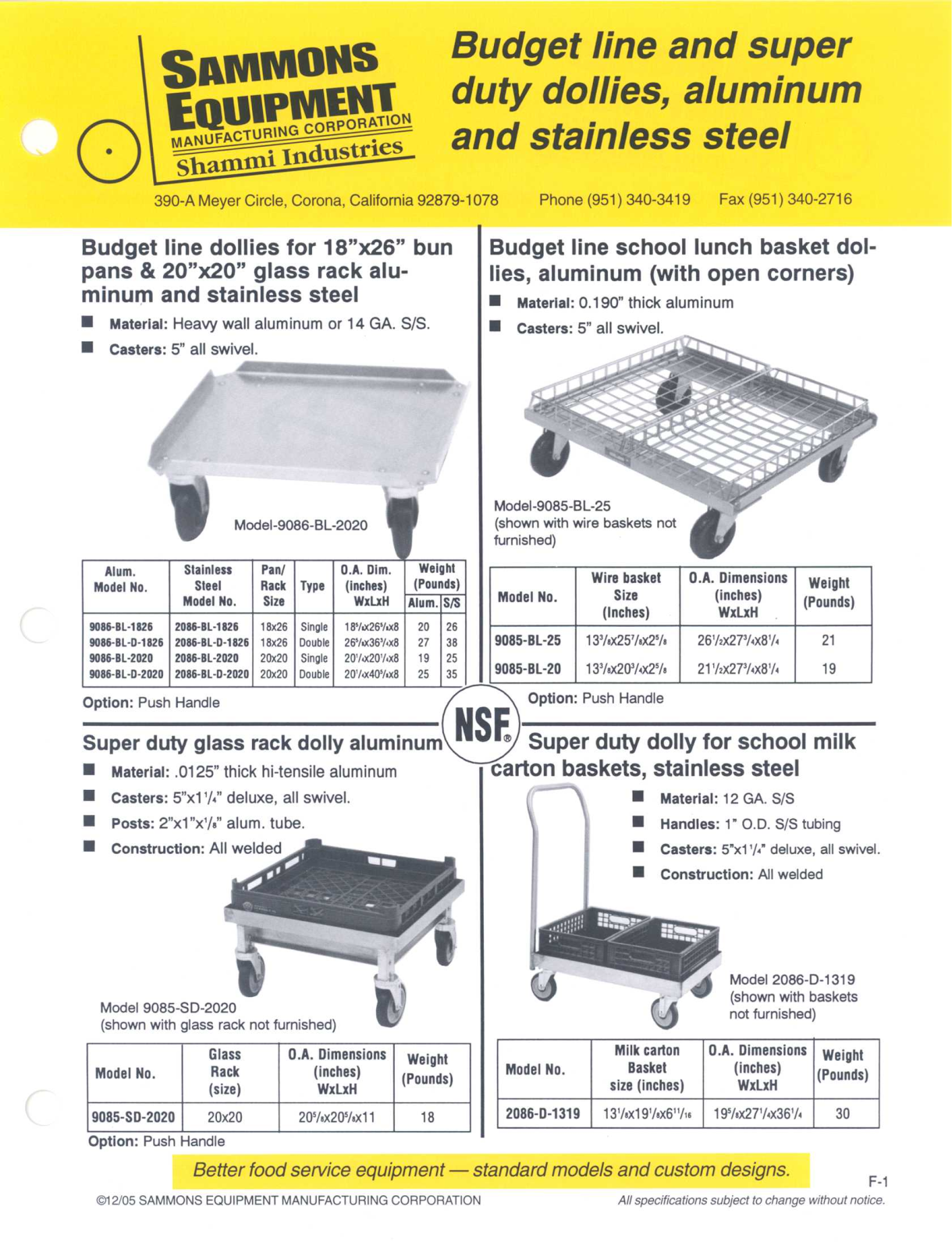 Sammons Equipment 2086-BL-1826 User Manual