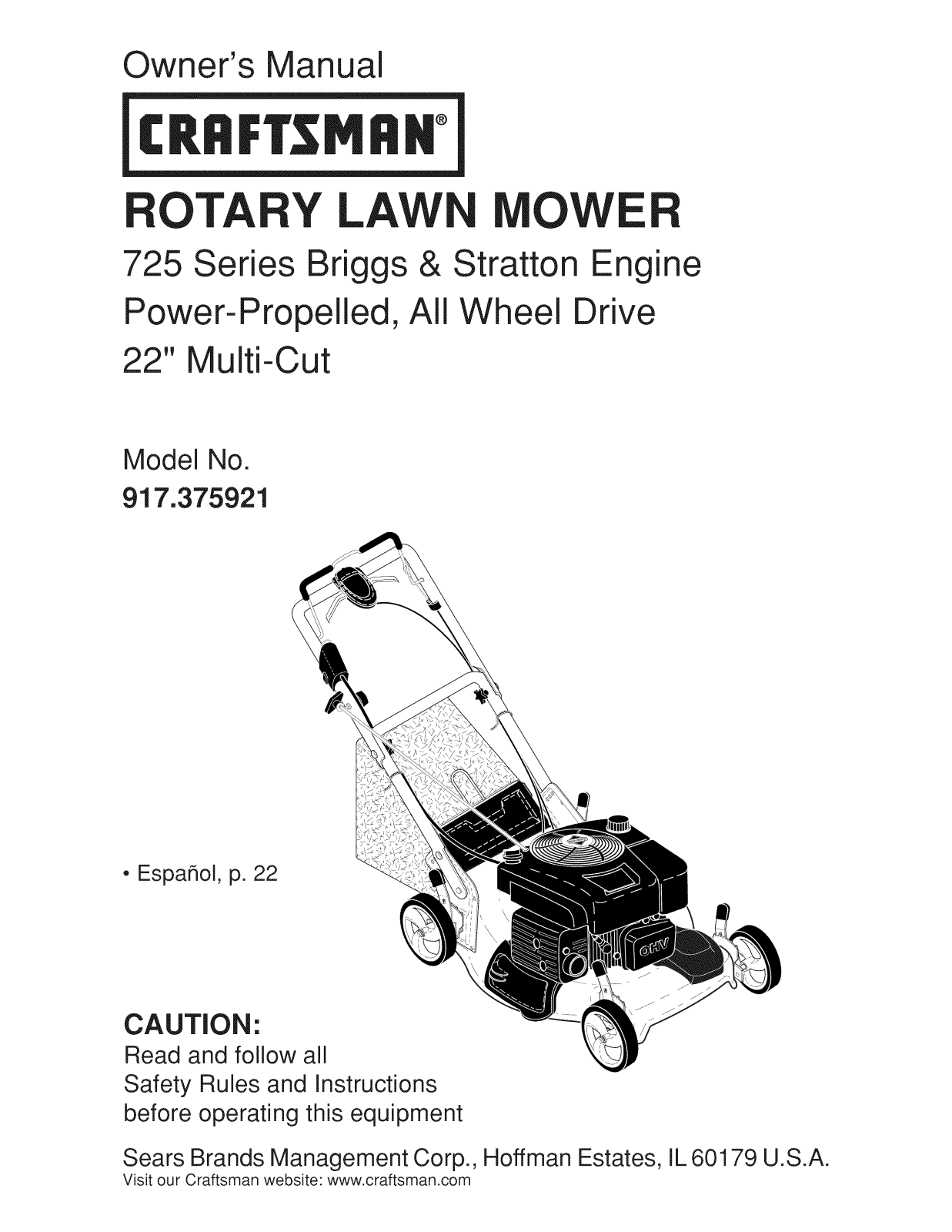 Craftsman 917375921 Owner’s Manual