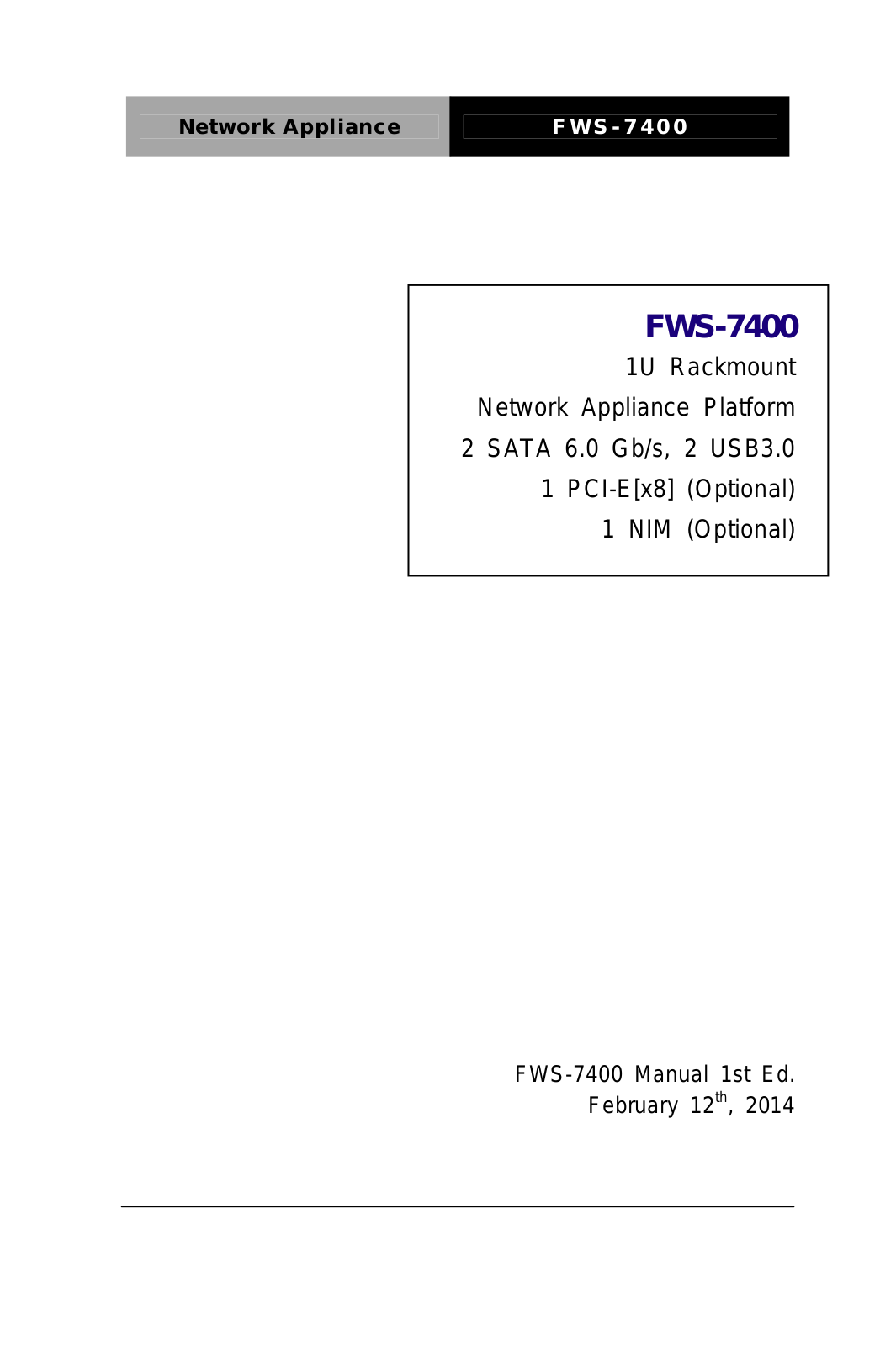 AAEON FWS-7400 User Manual