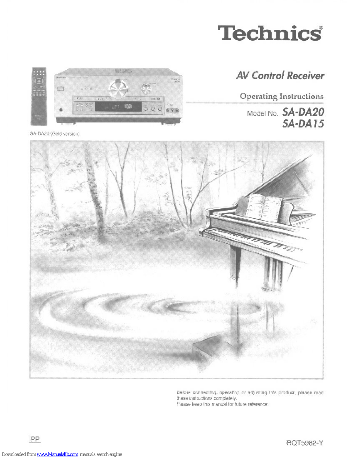 Technics SA-DA15N, SA-DA15K, SA-DA20N, SA-DA15 Operating Instructions Manual