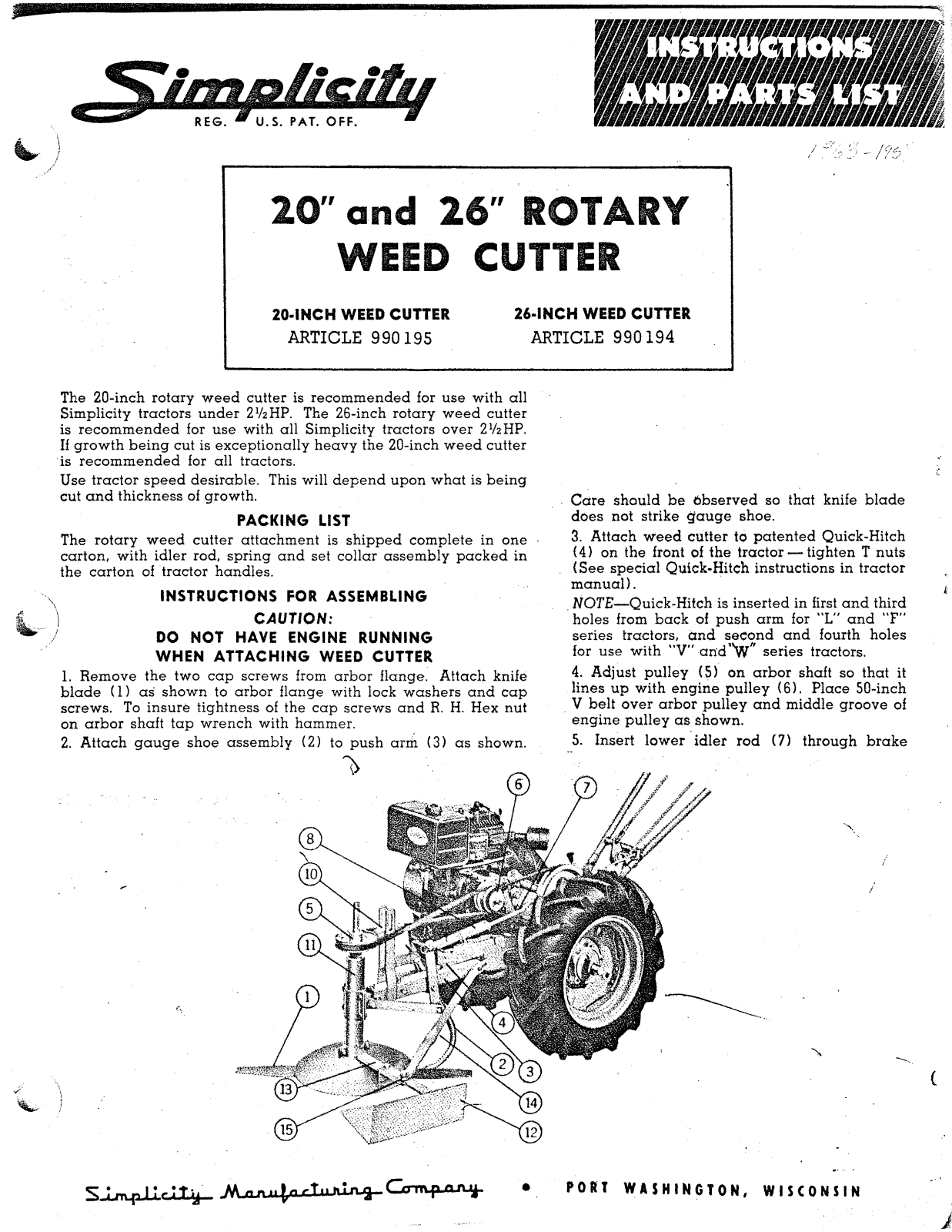 Simplicity 990194, 990195 User Manual