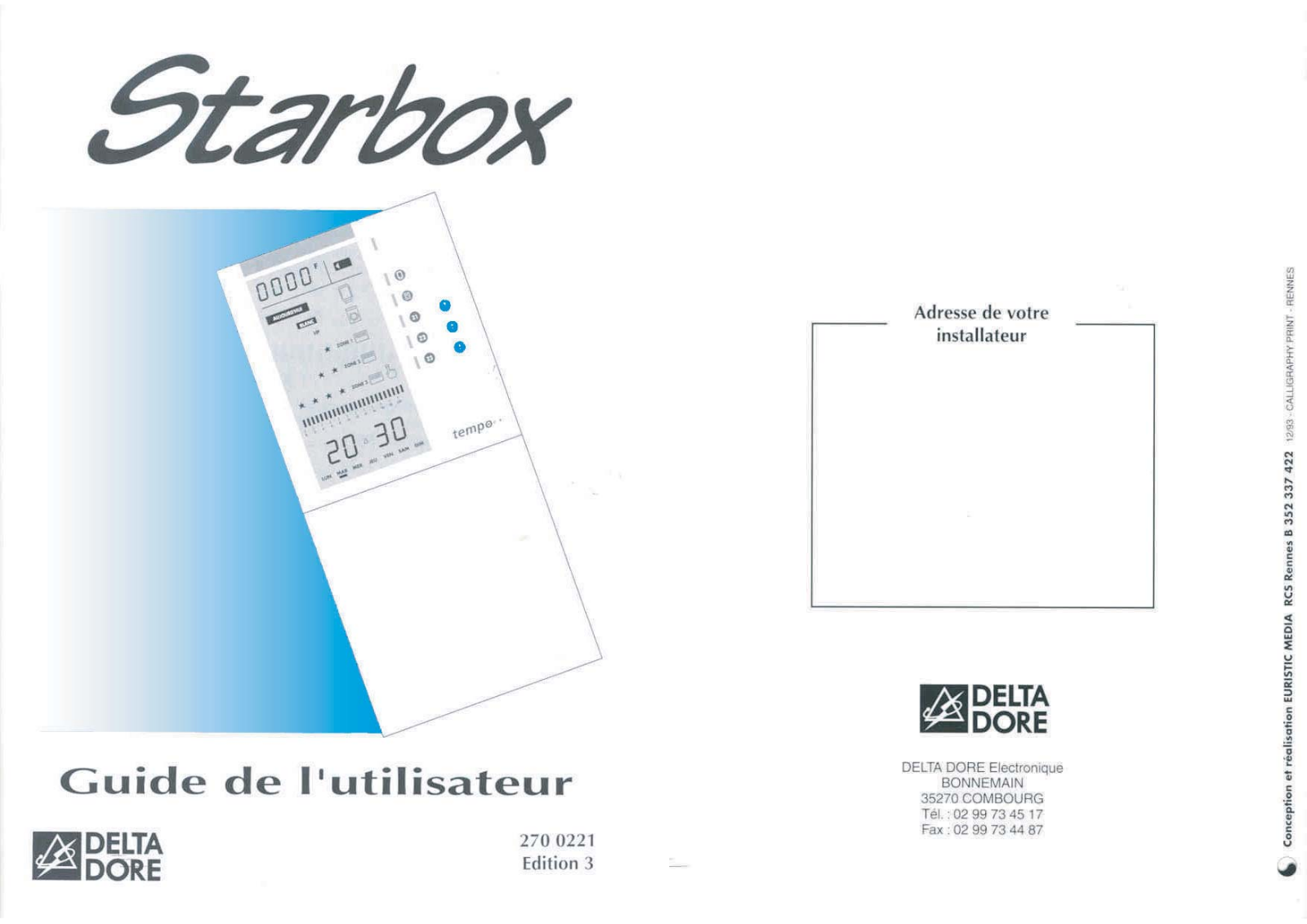 DELTA DORE STARBOX TEMPO User Manual