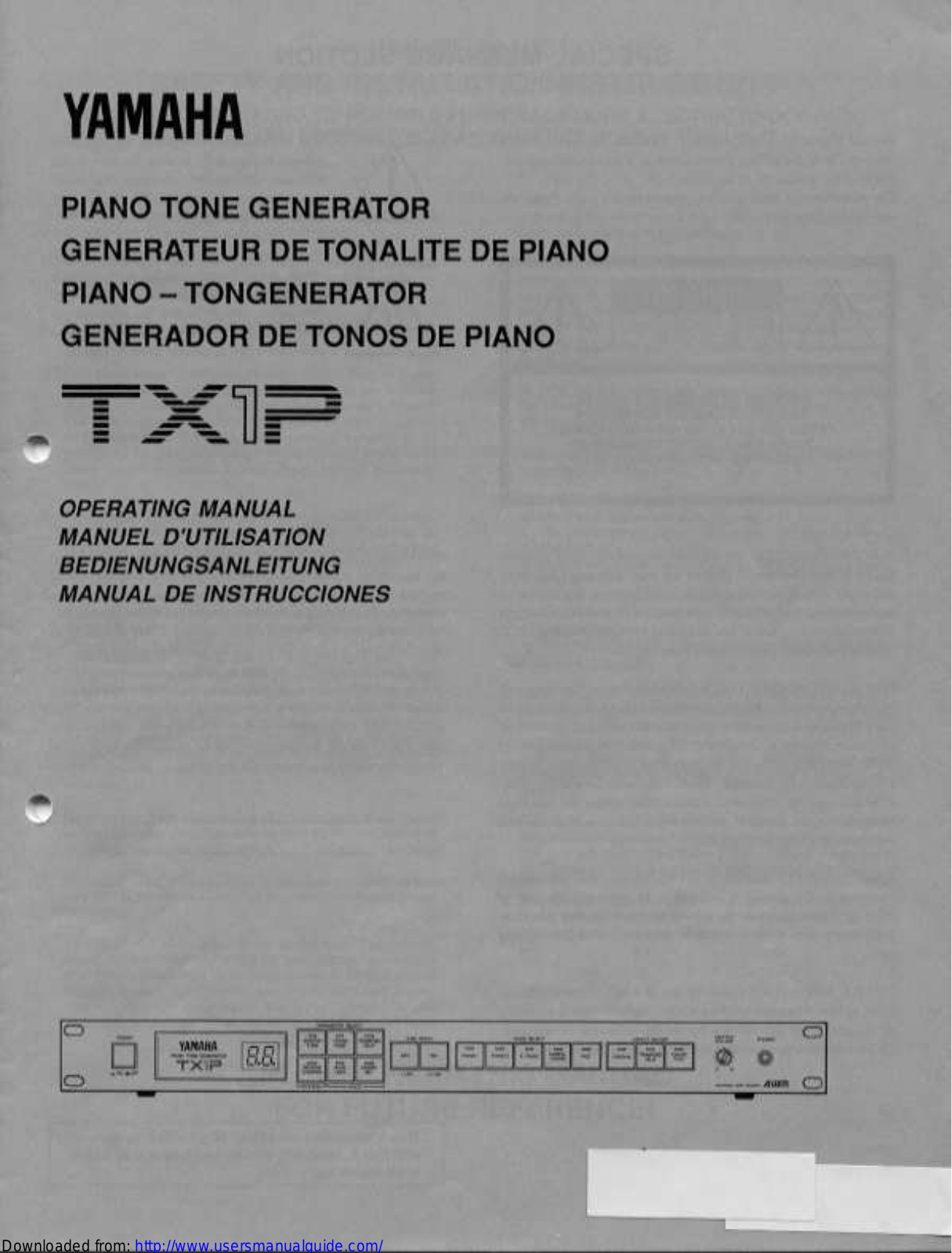 Yamaha Audio TX1P User Manual