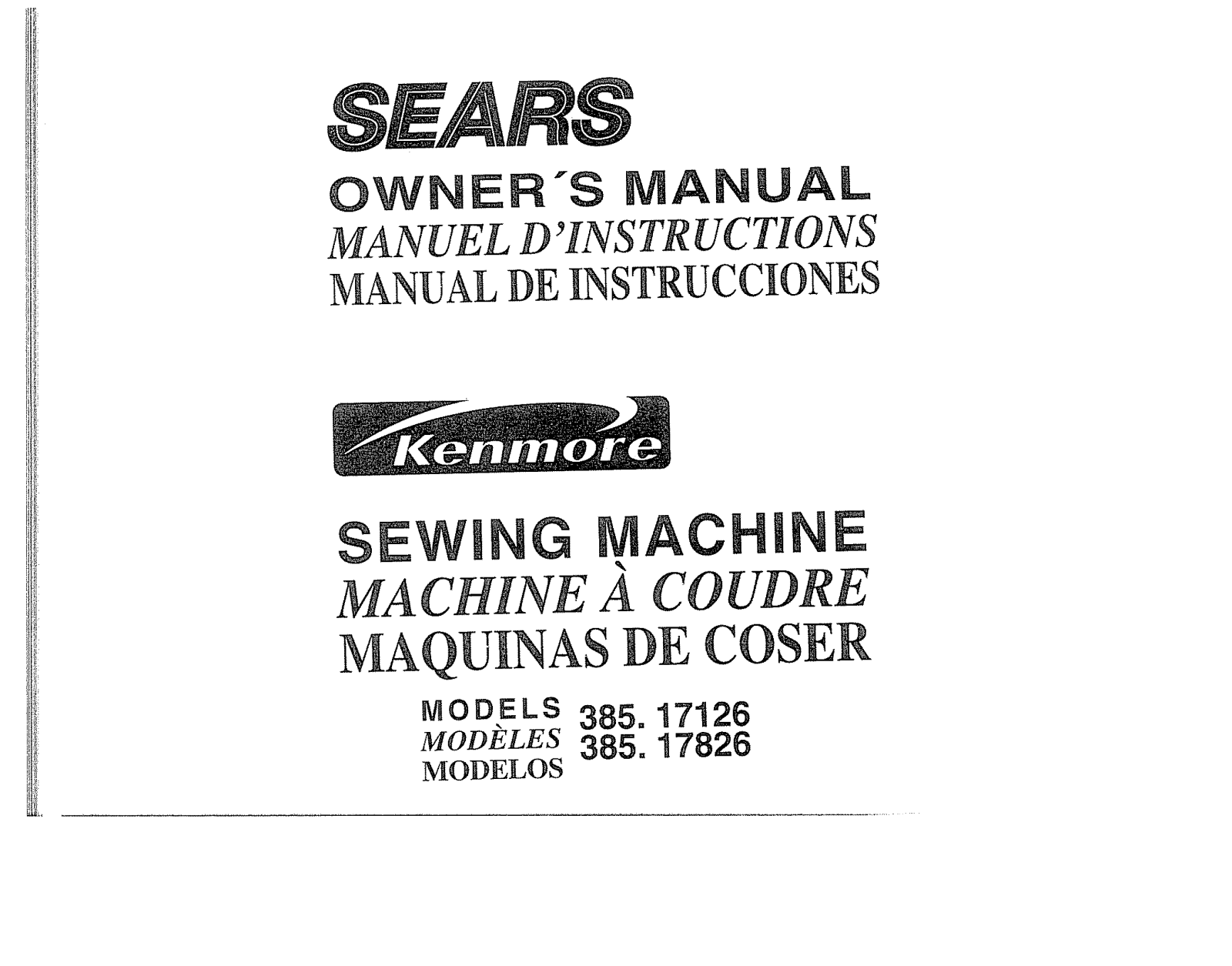 Kenmore 38517826690, 38517126690 Owner’s Manual
