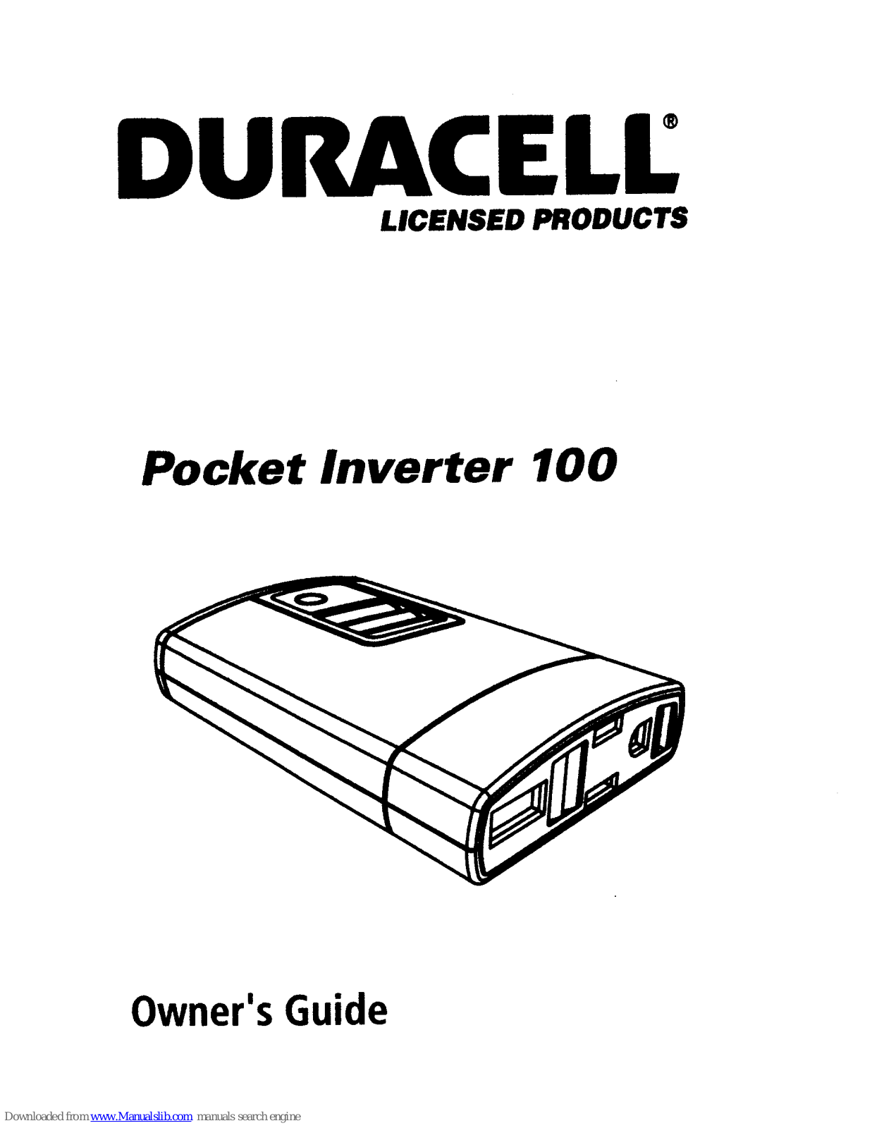 Duracell Pocket Inverter 100 Owner's Manual