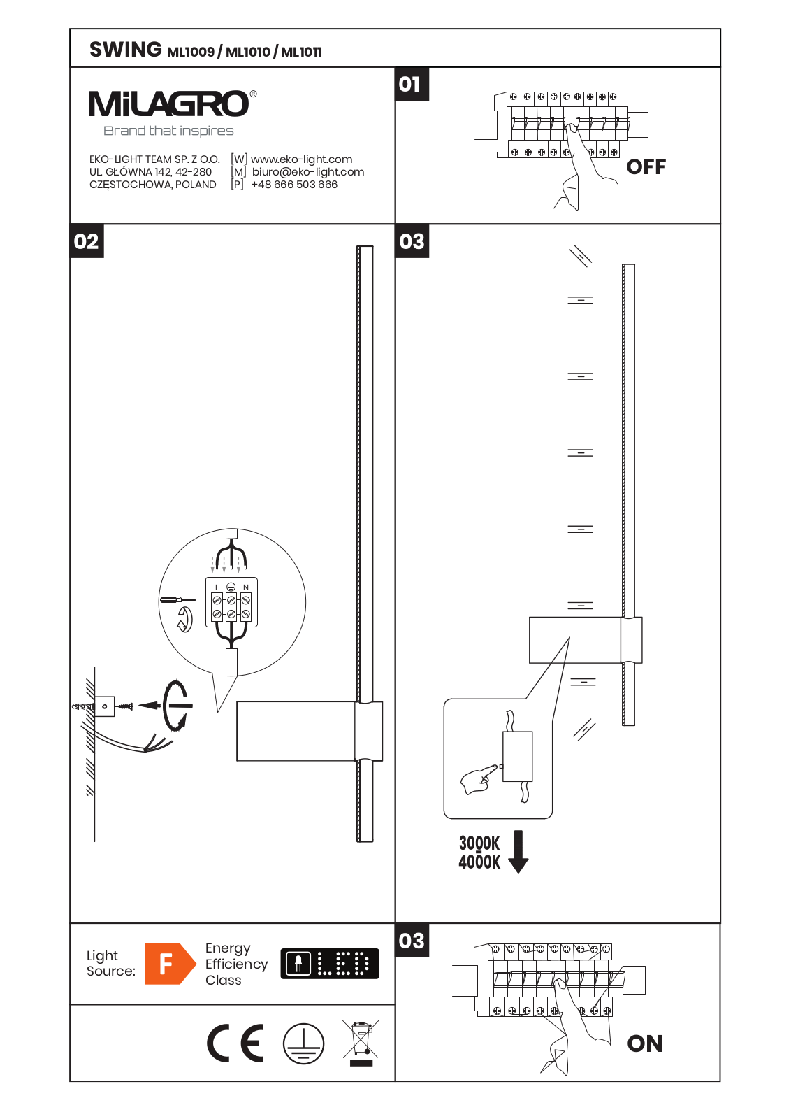 MILAGRO ML1011, ML1009 User guide - ManualMachine.com