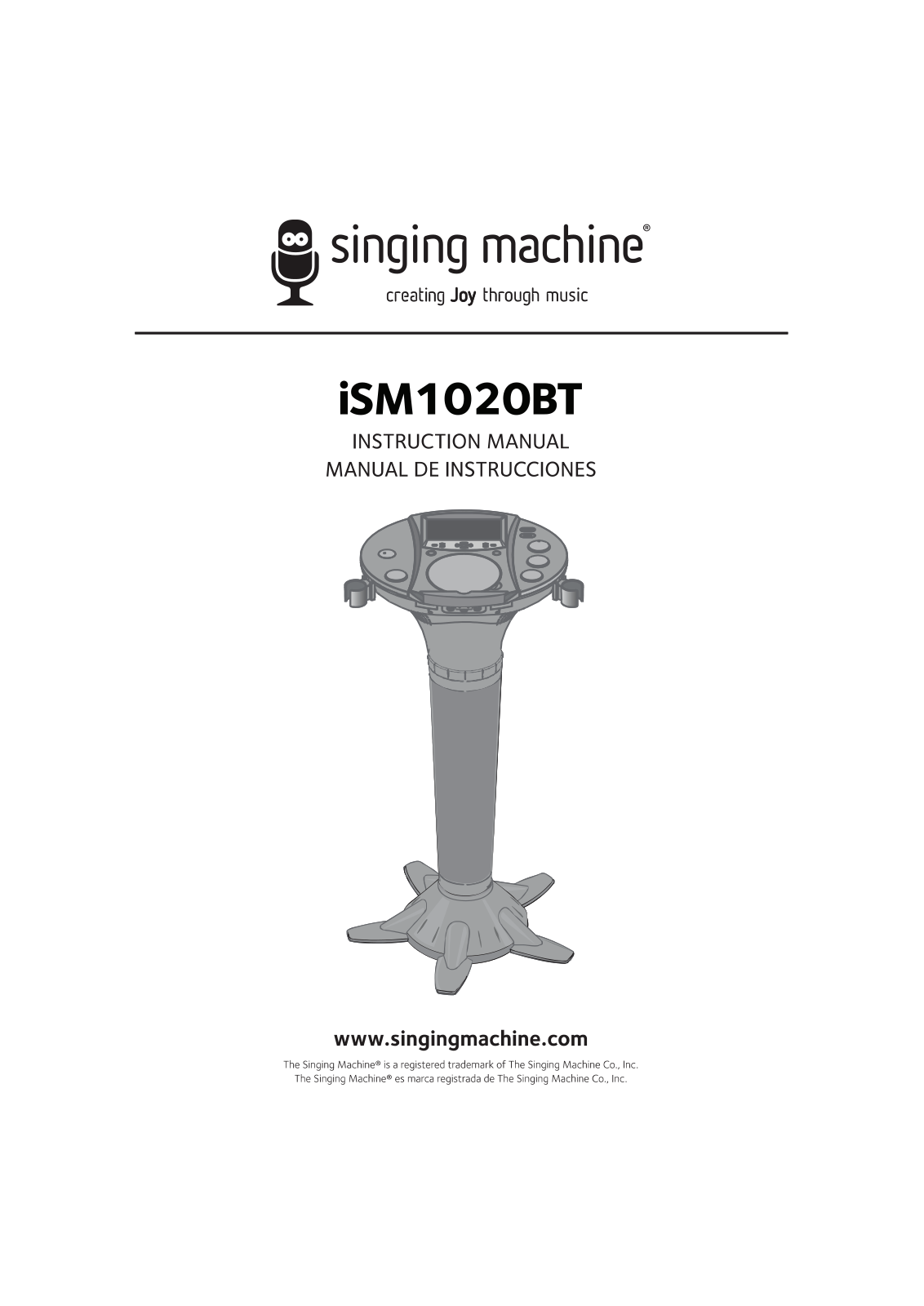 The Singing Machine ISM1020BT User Manual