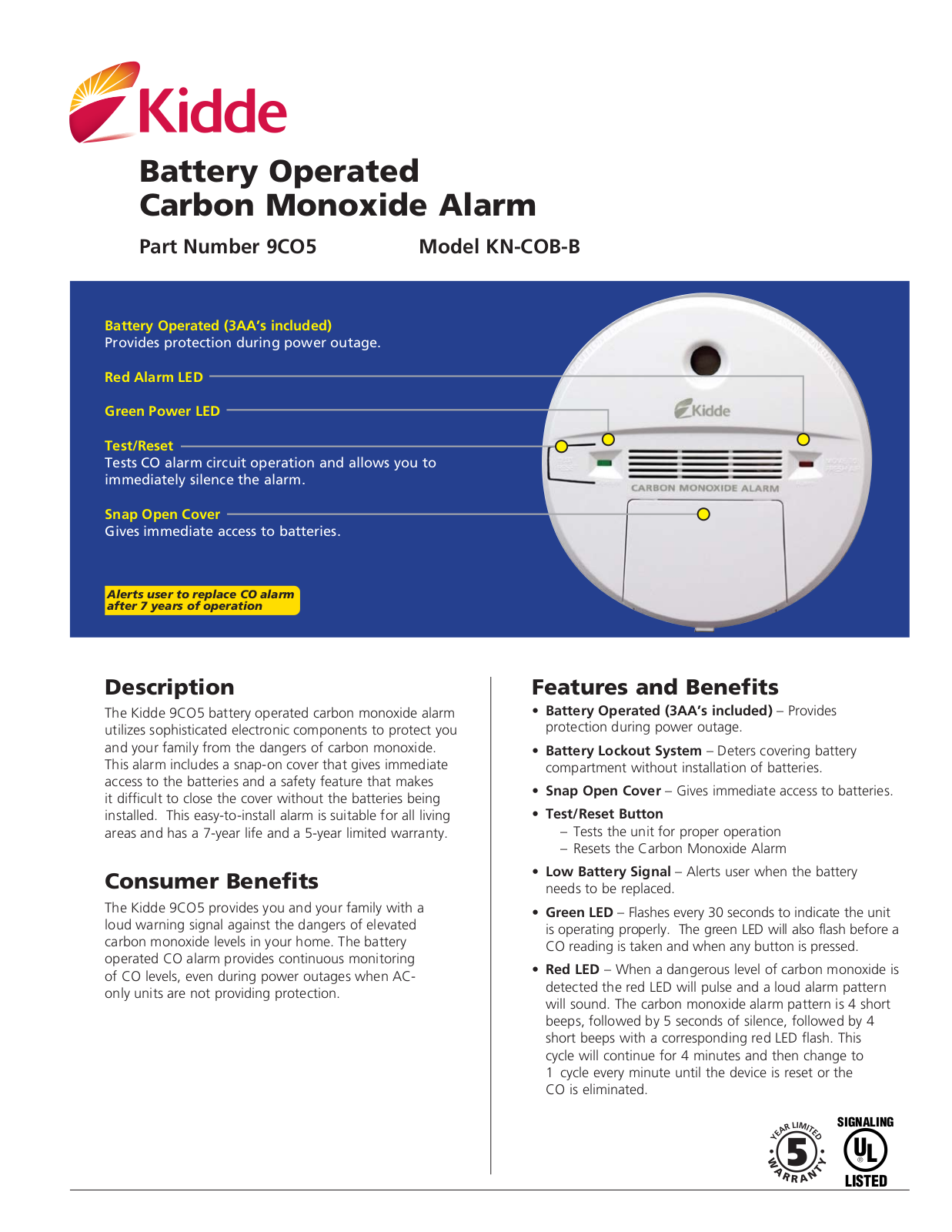 Kidde KN-COB-B User Manual