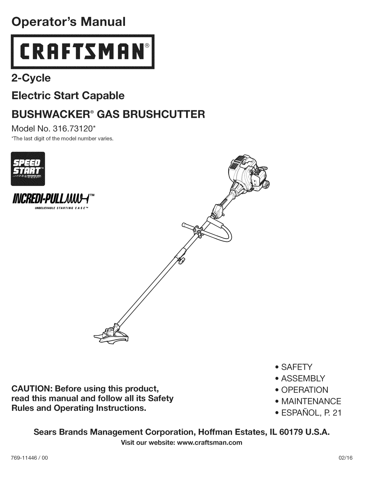 Craftsman 316731200 Owner’s Manual