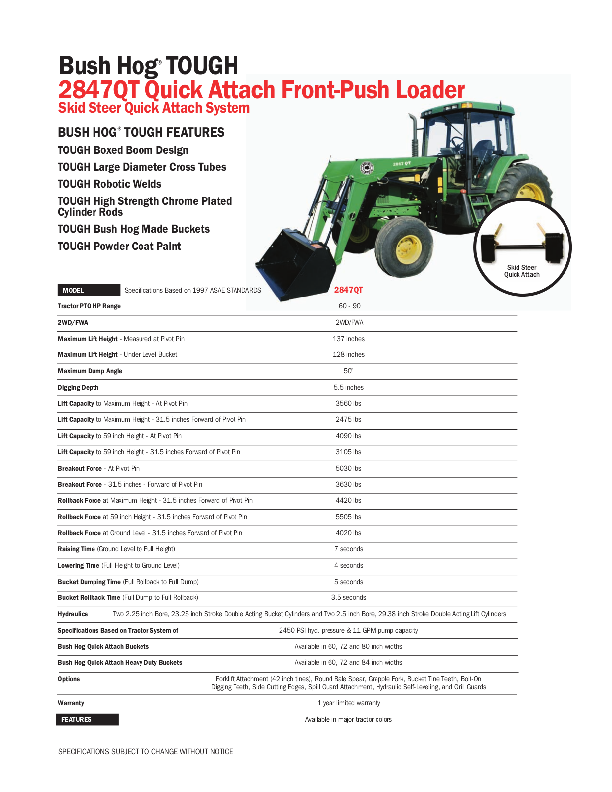 Bush Hog 2847QT User Manual