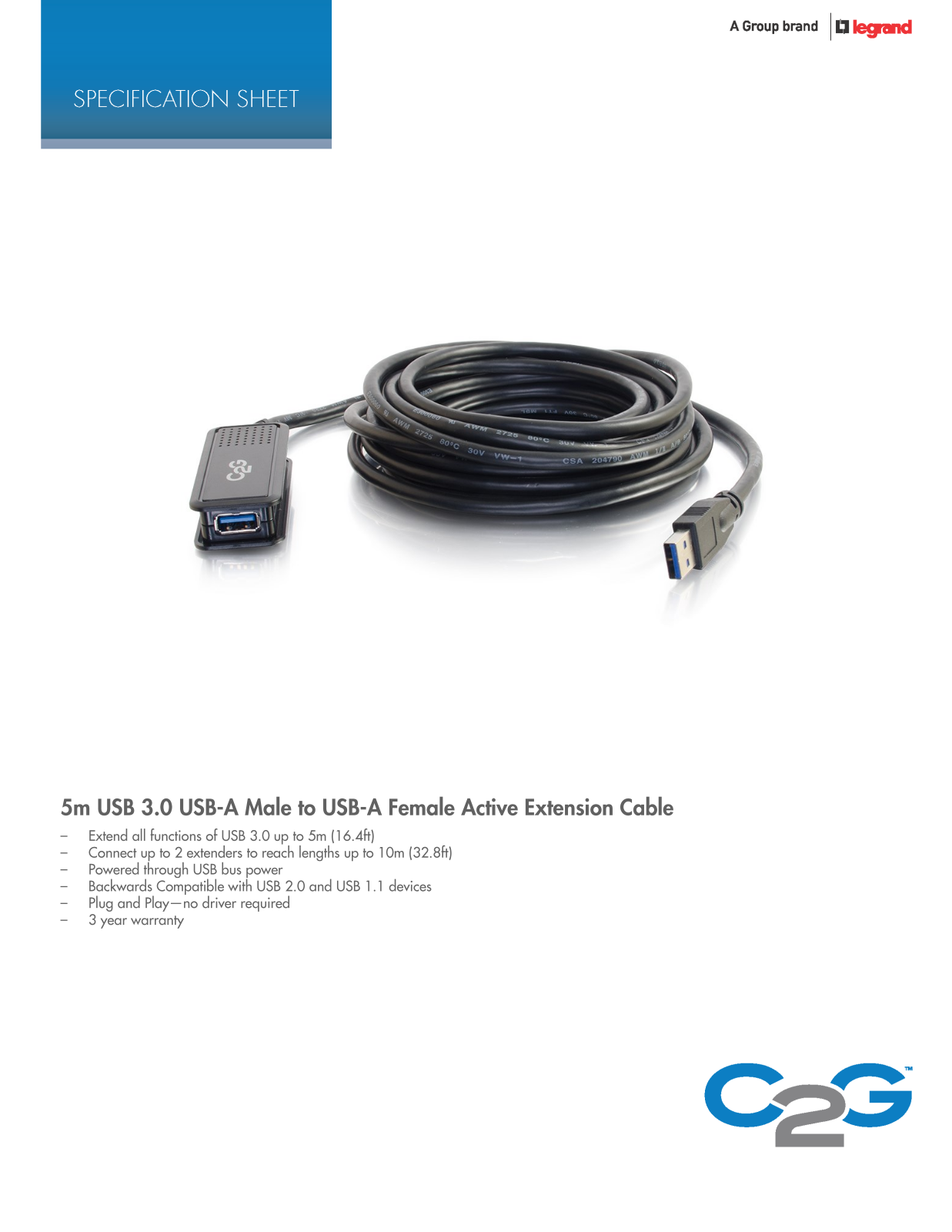 C2G 89943 Product Data Sheet