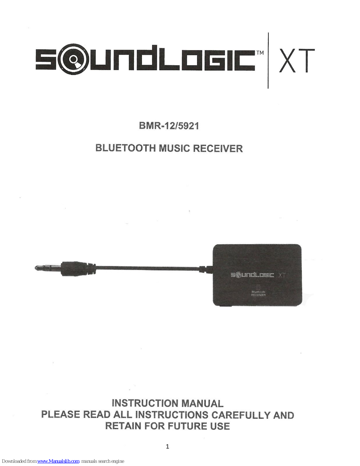 SoundLogic BMR-12/5921 Instruction Manual