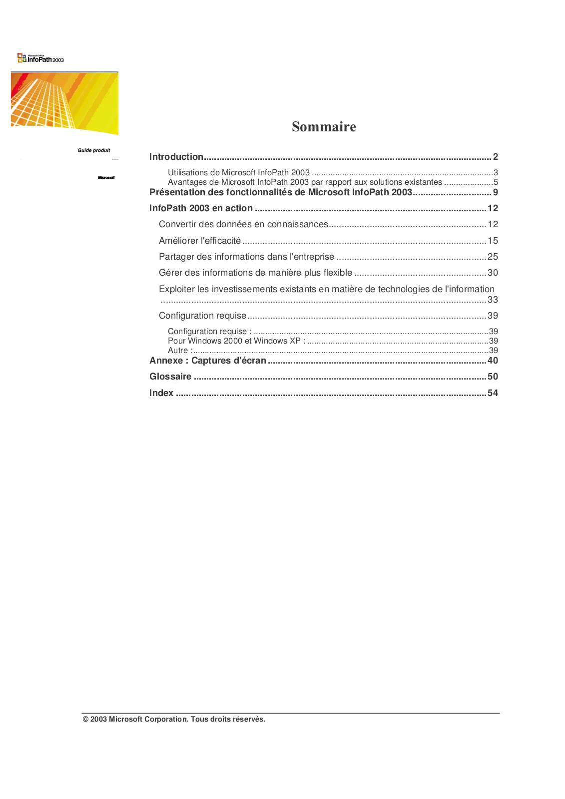 MICROSOFT InfoPath 2003 User Manual