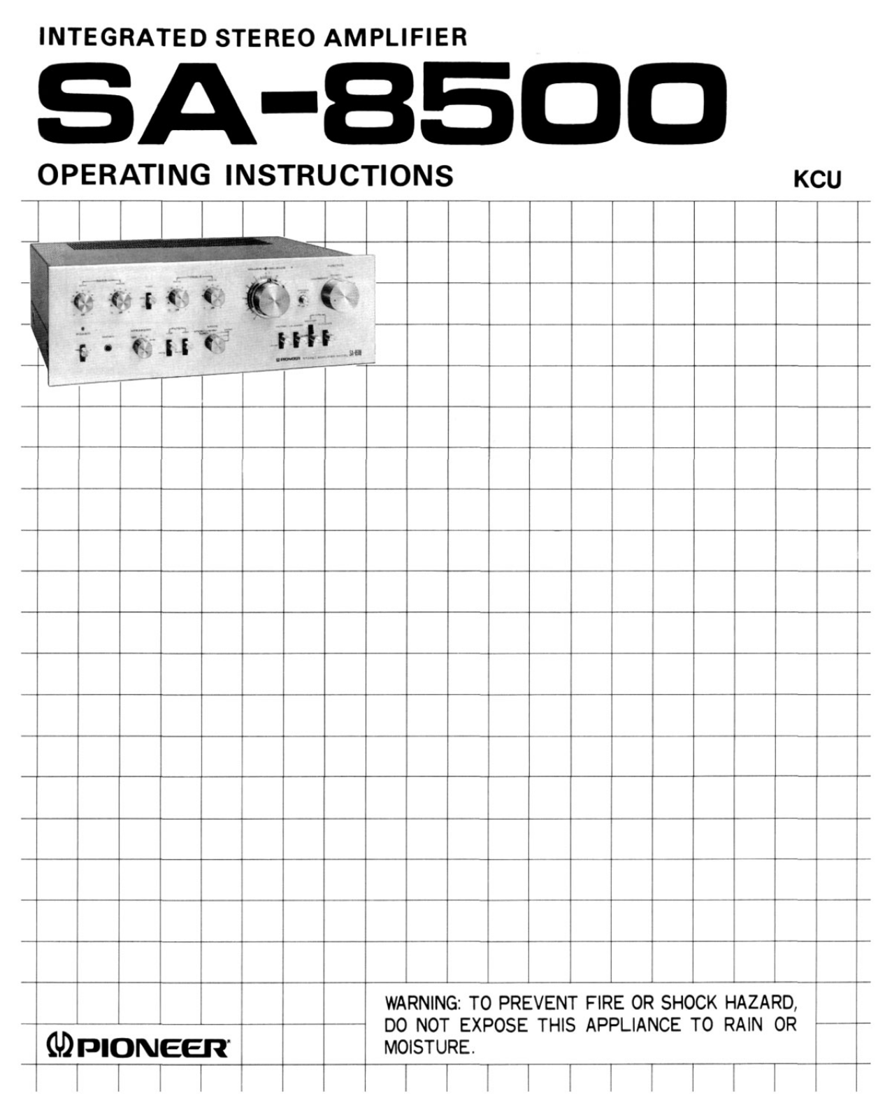 Pioneer SA-8500 Owners Manual