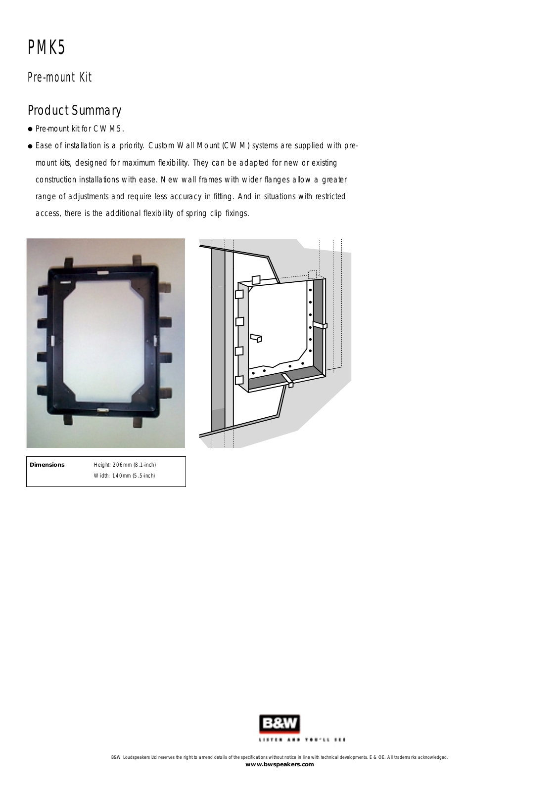 B&W PMK5 BROCHURE