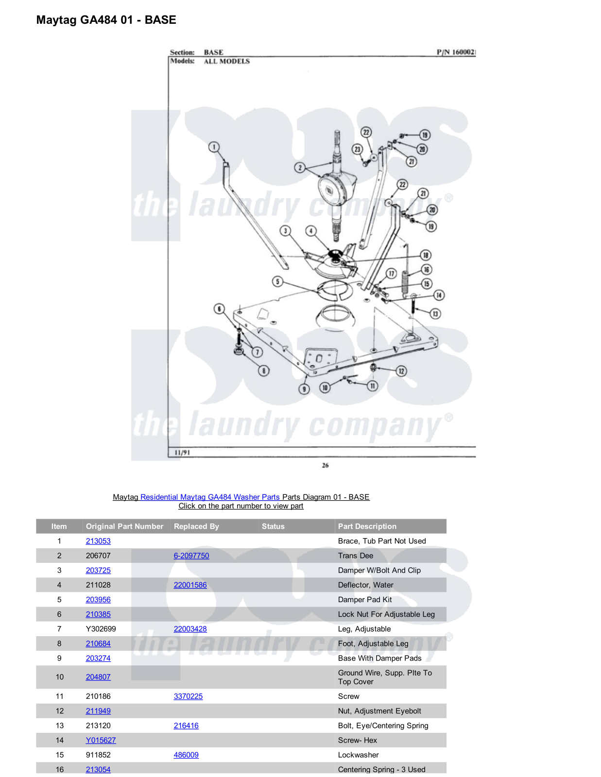 Maytag GA484 Parts Diagram