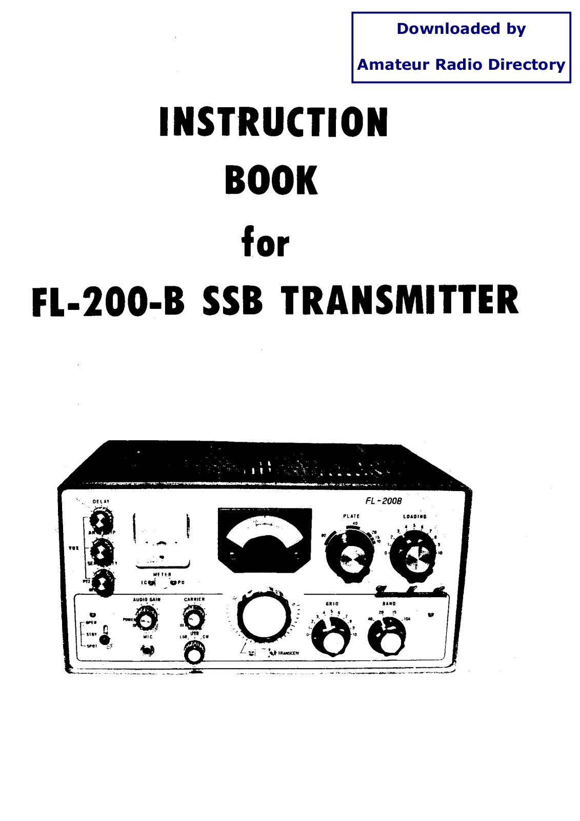 Yaesu FL200B User Manual