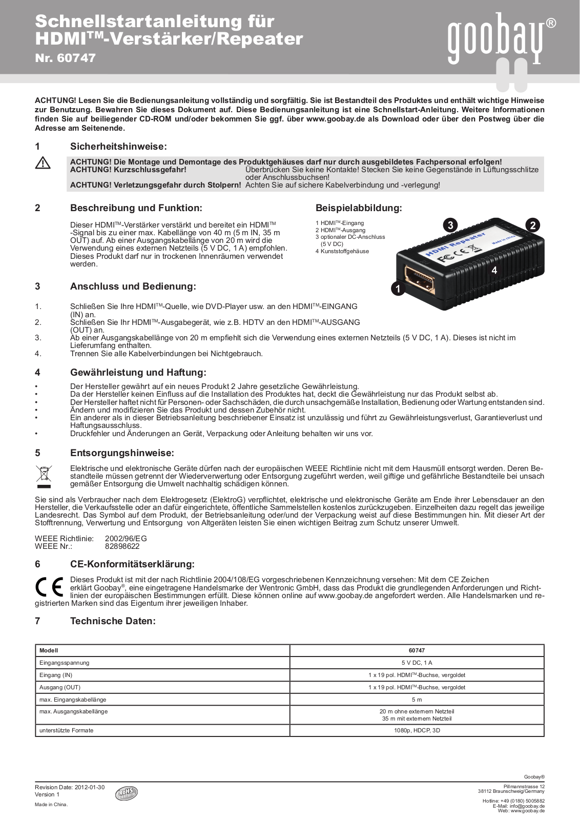 Goobay 60747 Quick Start Manual - ManualMachine.com
