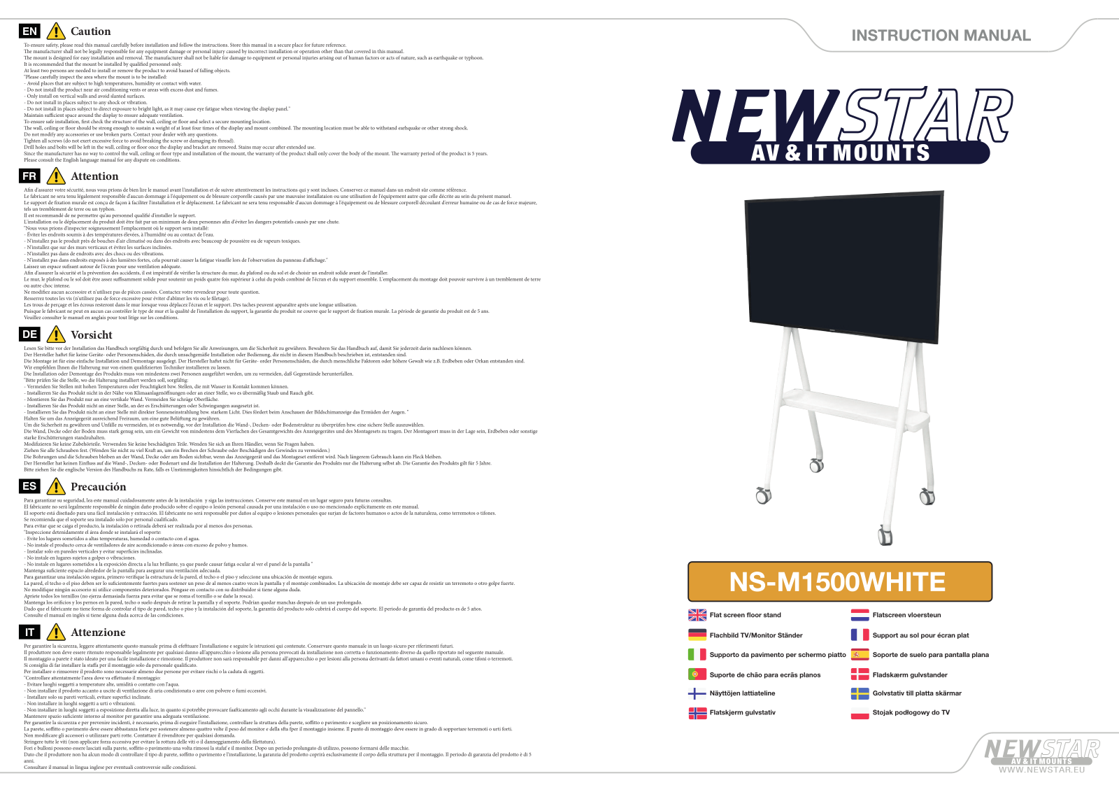 Newstar NS-M1500WHITE User Manual