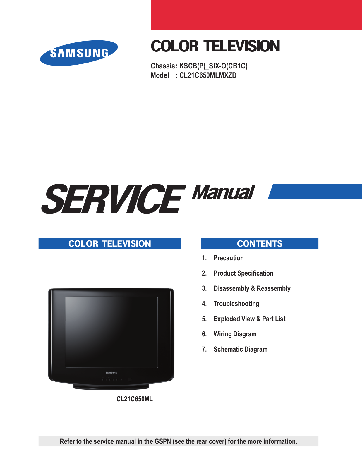 Samsung CL21C650MLMXZD Schematic