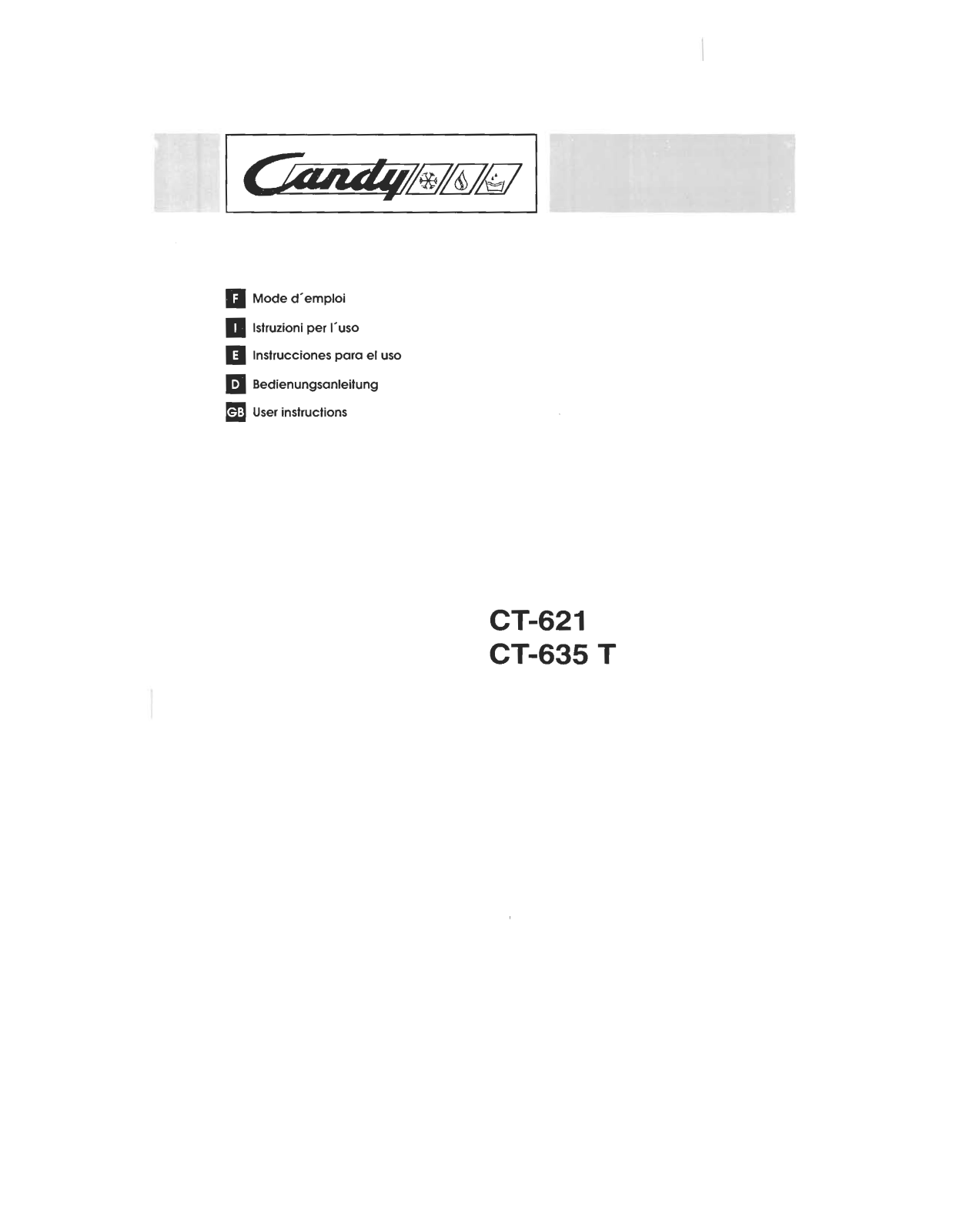 CANDY CT 621 User Manual