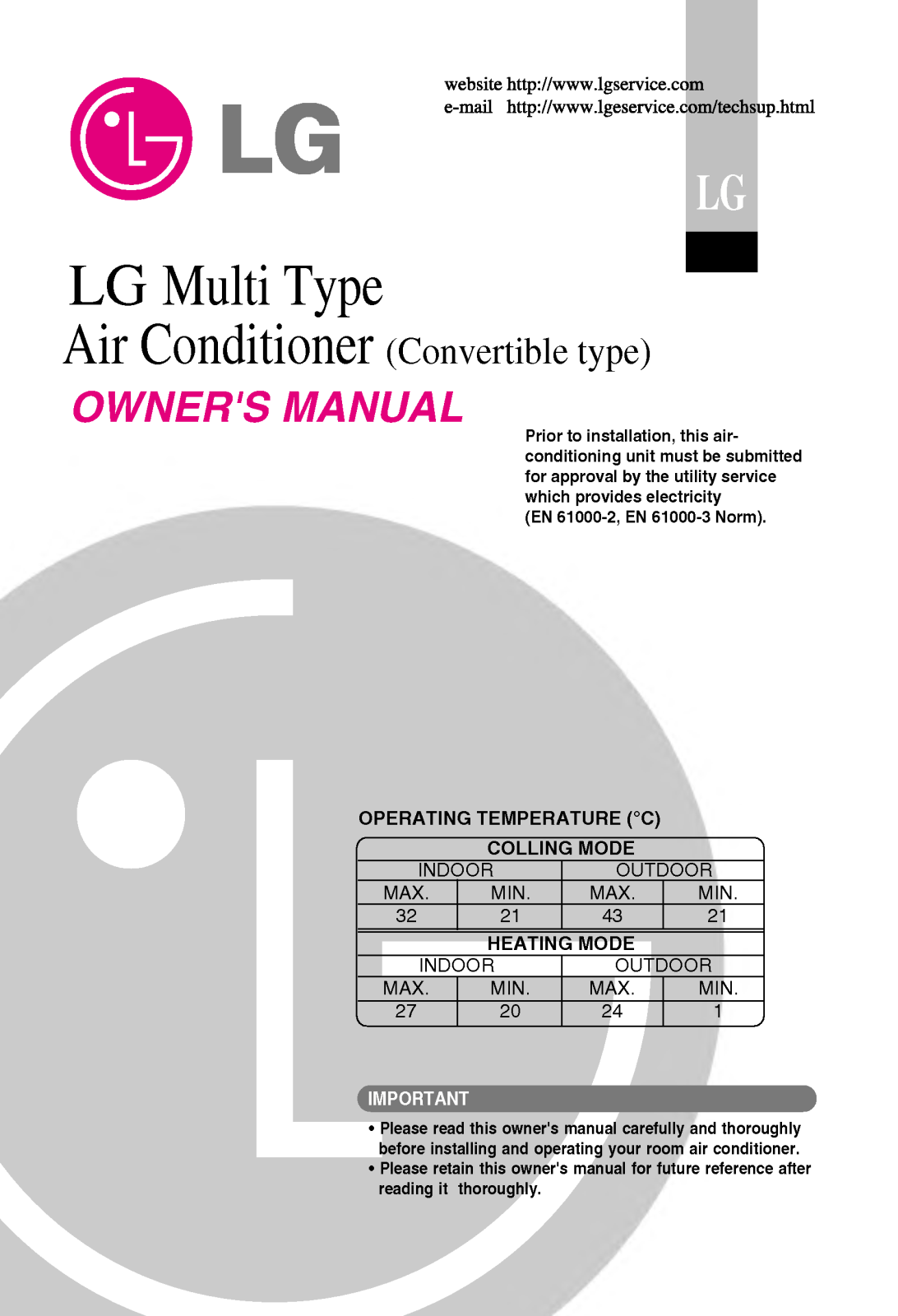 LG AMNC246VBA0 User Manual